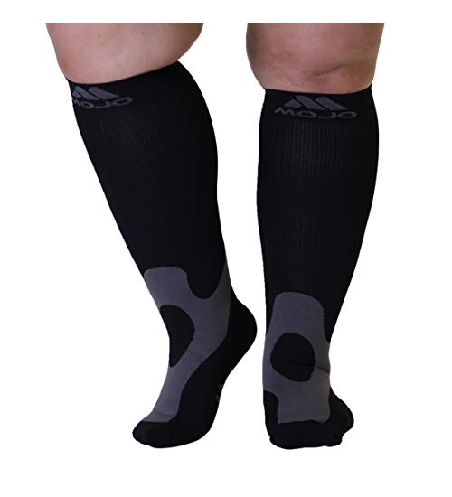 Mojo Wide Calf Compression Socks - 4X-Large Black (20-30mmHg) - Buy Online on GoSupps.com