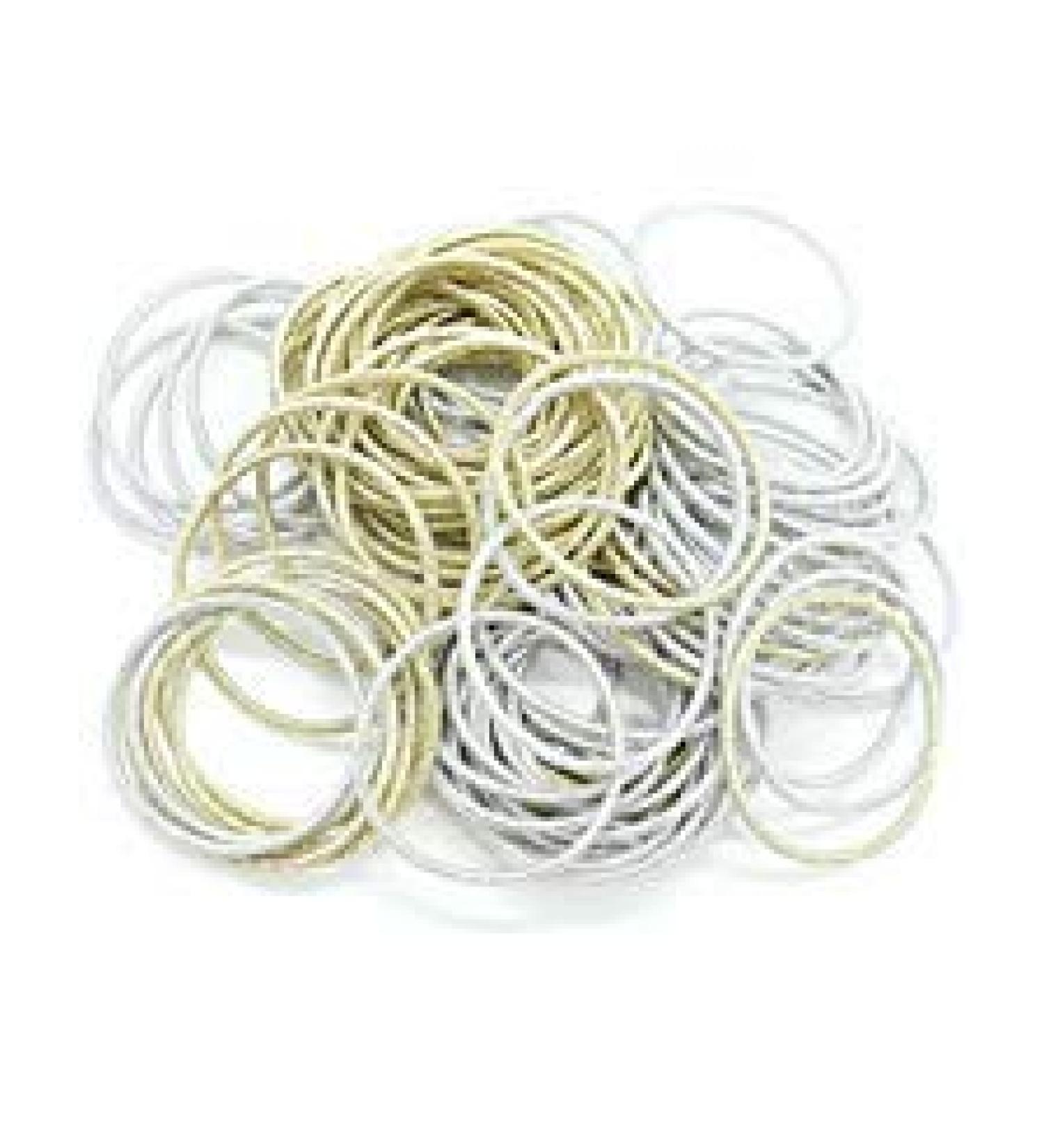 Pomeat Hair Ties No Crease Metallic Elastic Hair Bands Ties Rope Ring Elastic Hairband Ponytail Holder for Women Girls  Gold  Sliver  100 Pcs
