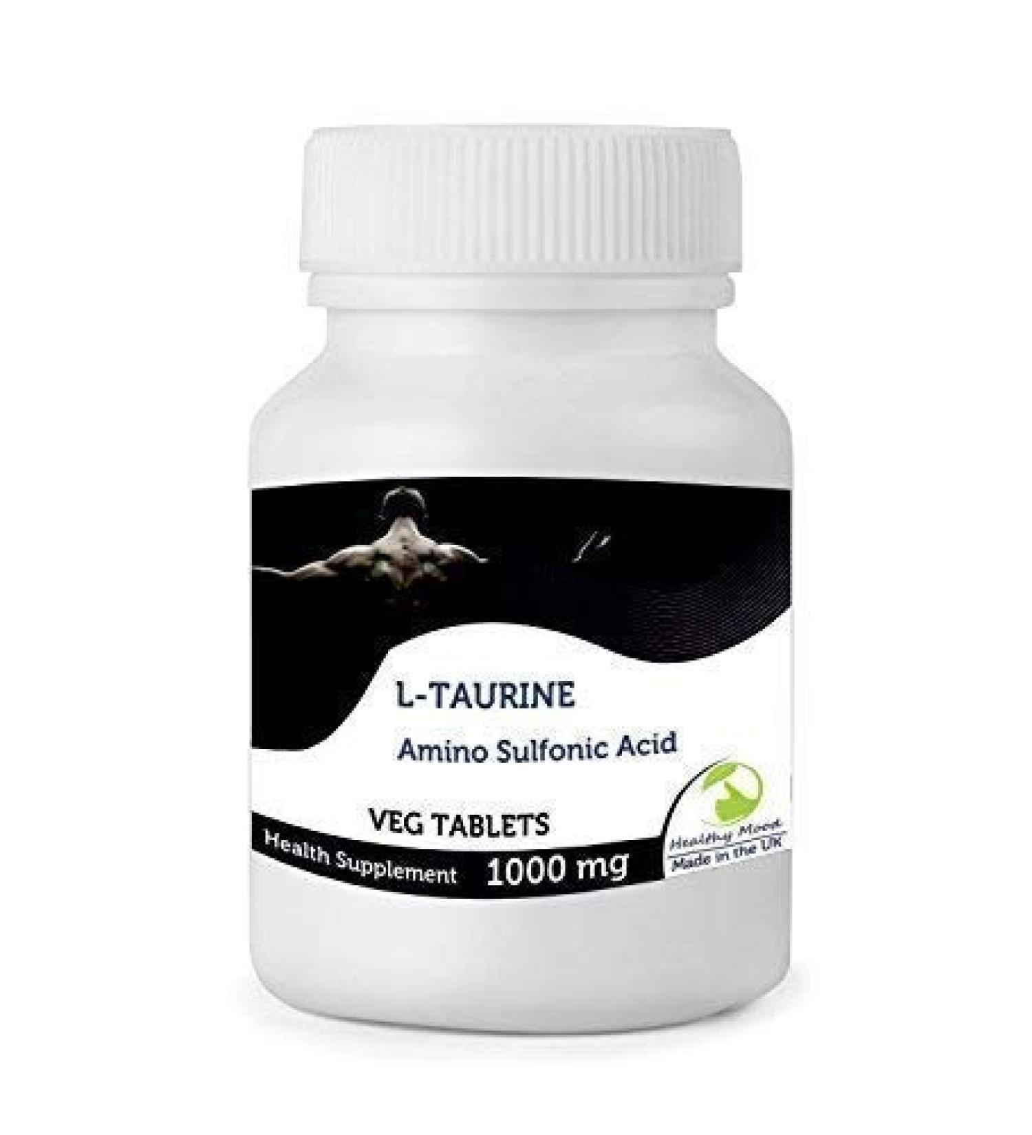 L -TAURIN 1000 mg 30/10/180/250 veg tablets pills health food supplement nutrition amino sulfonic ketoisocaProic acid Great Britain Quality in Bottlles Healthy mood UK - 7