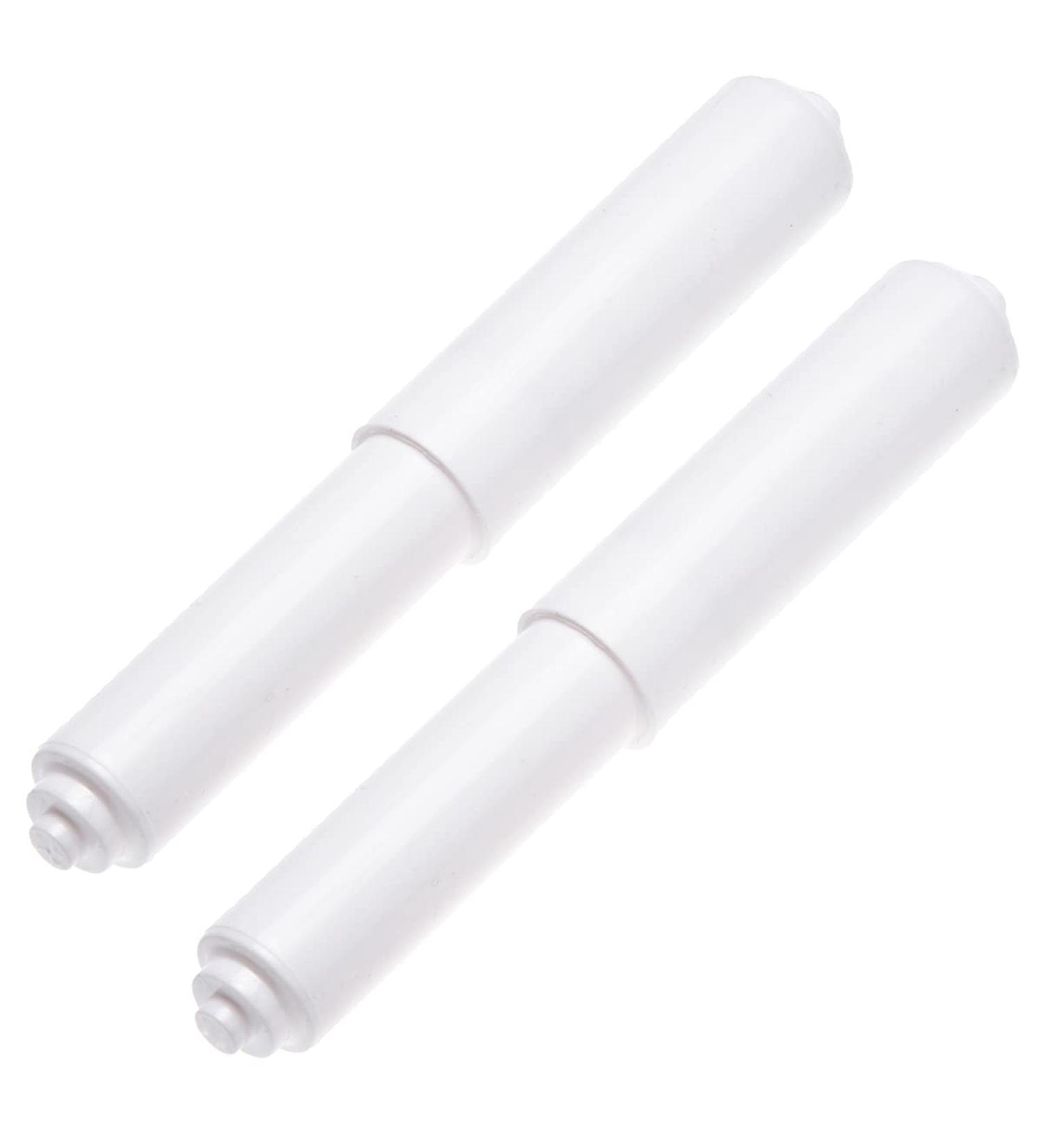 2 Pack White Toilet Paper Holder Spring Loaded Roller Replacement - Buy Online on GoSupps.com