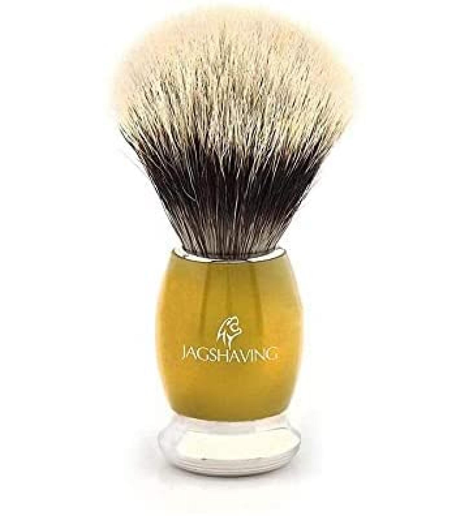 Men's Wet Beard Brushes Silvertip Badger Hair Shaving Brush with Brass Handle by Jag Shaving