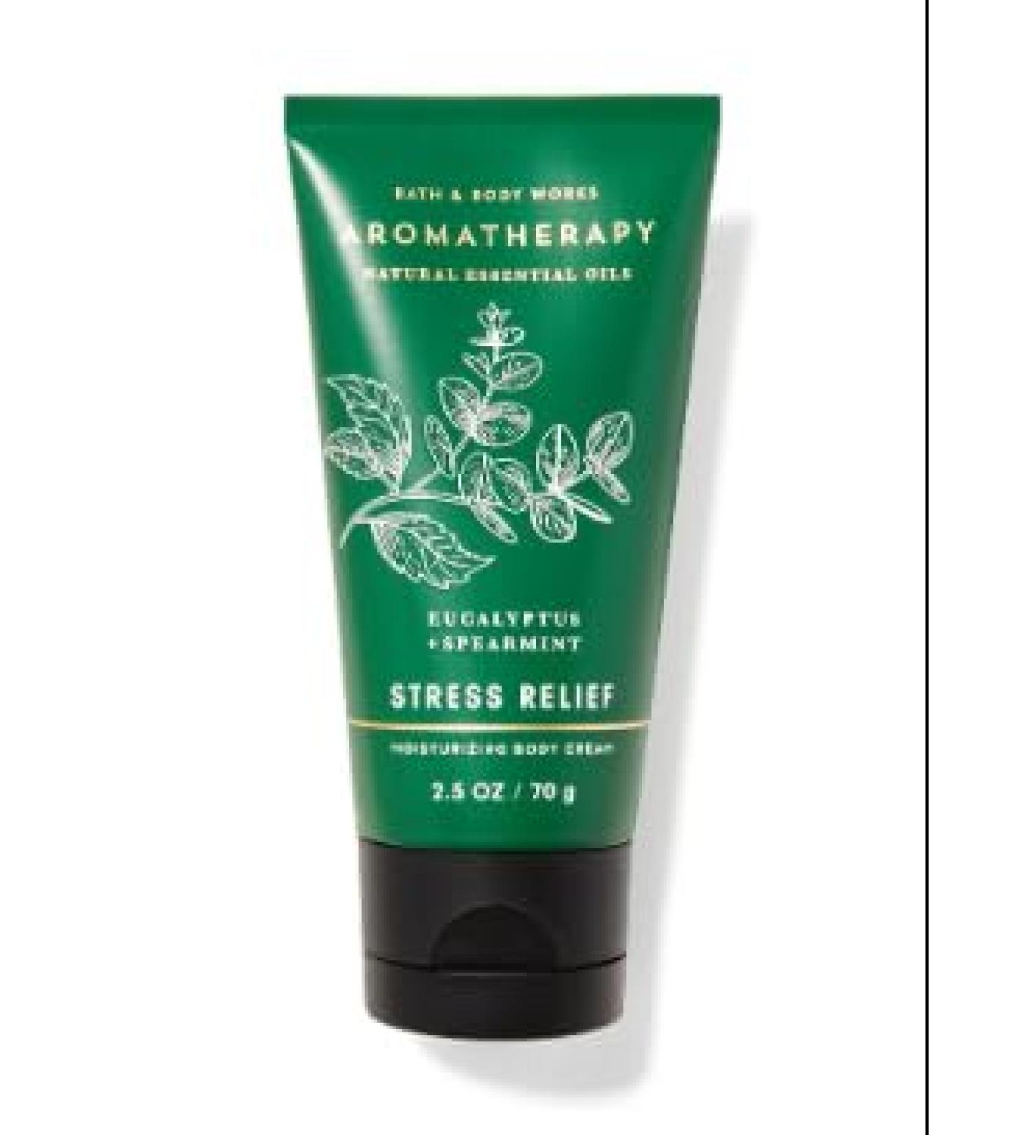 Bath and Body Works Travel Size Body Care - 2.5 Oz 24 Hour Moisture Body Cream - Many Scents! (Stress Relief - Eucalyptus + Spearmint)