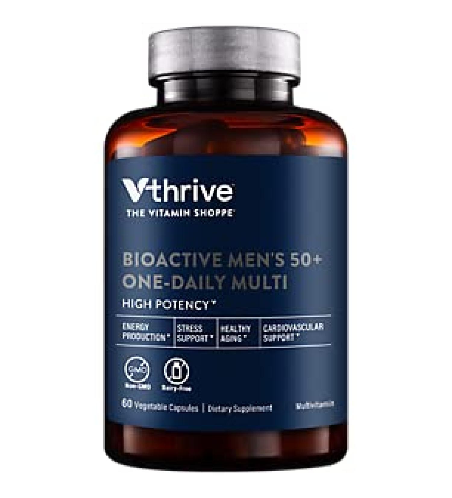 Men's 50+ Bioactive Multivitamin - Supports Stress & Healthy Aging | 60 Vegetarian Capsules - Buy Online on GoSupps.com