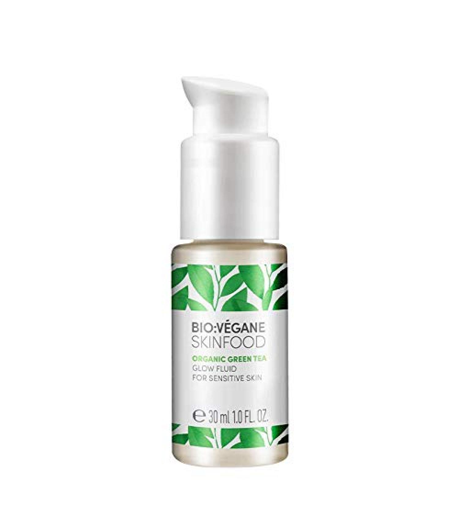 Organic: V gane Skinfood Bio Gr ntee Glow Fluid for sensitive skin highlighter with shimmer pigments quickly retracting vegan soda certified natural cosmetics 30 ml
