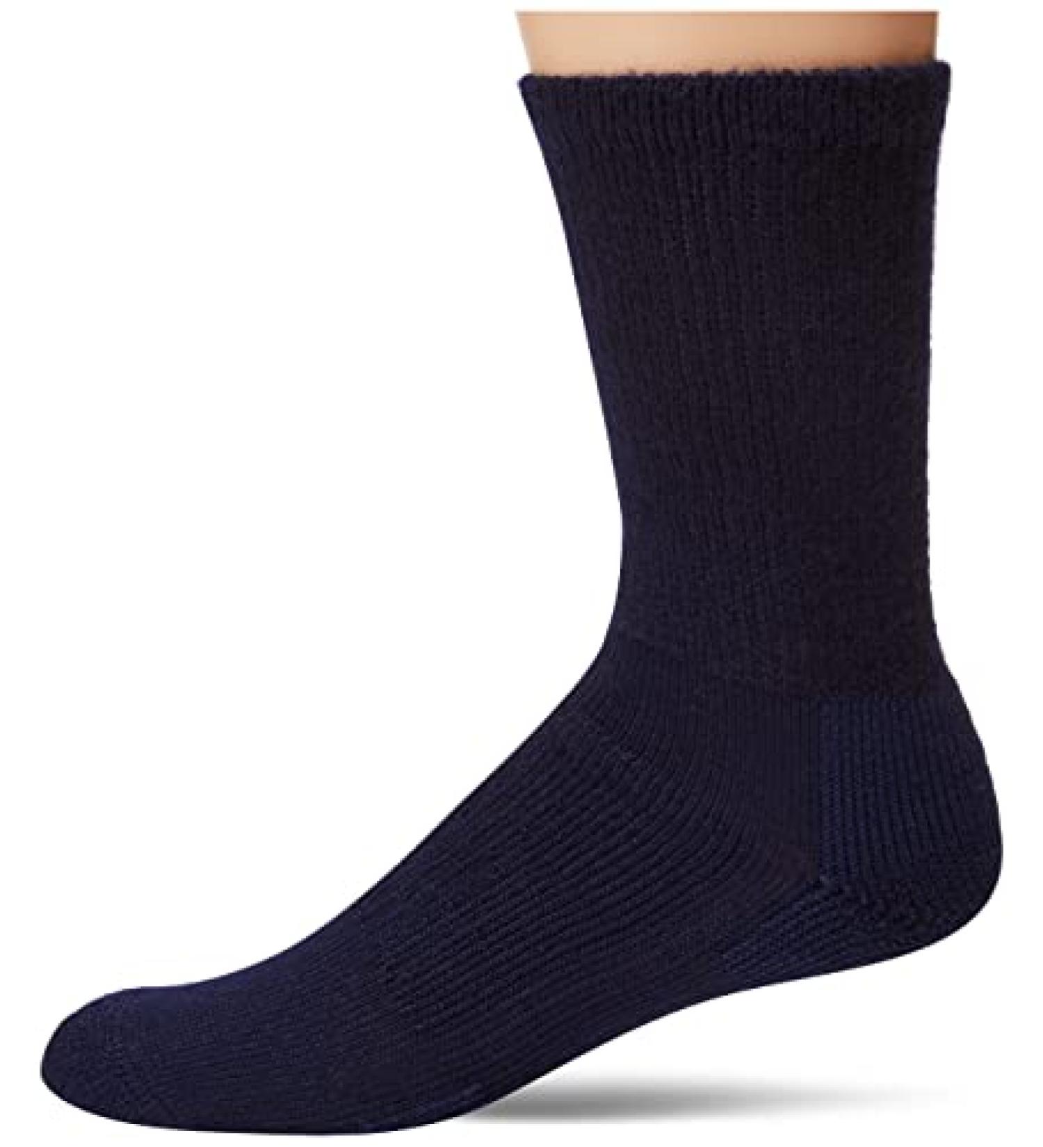 thorlos unisex-adult Wx Max Cushion Walking Crew Socks Large Navy
