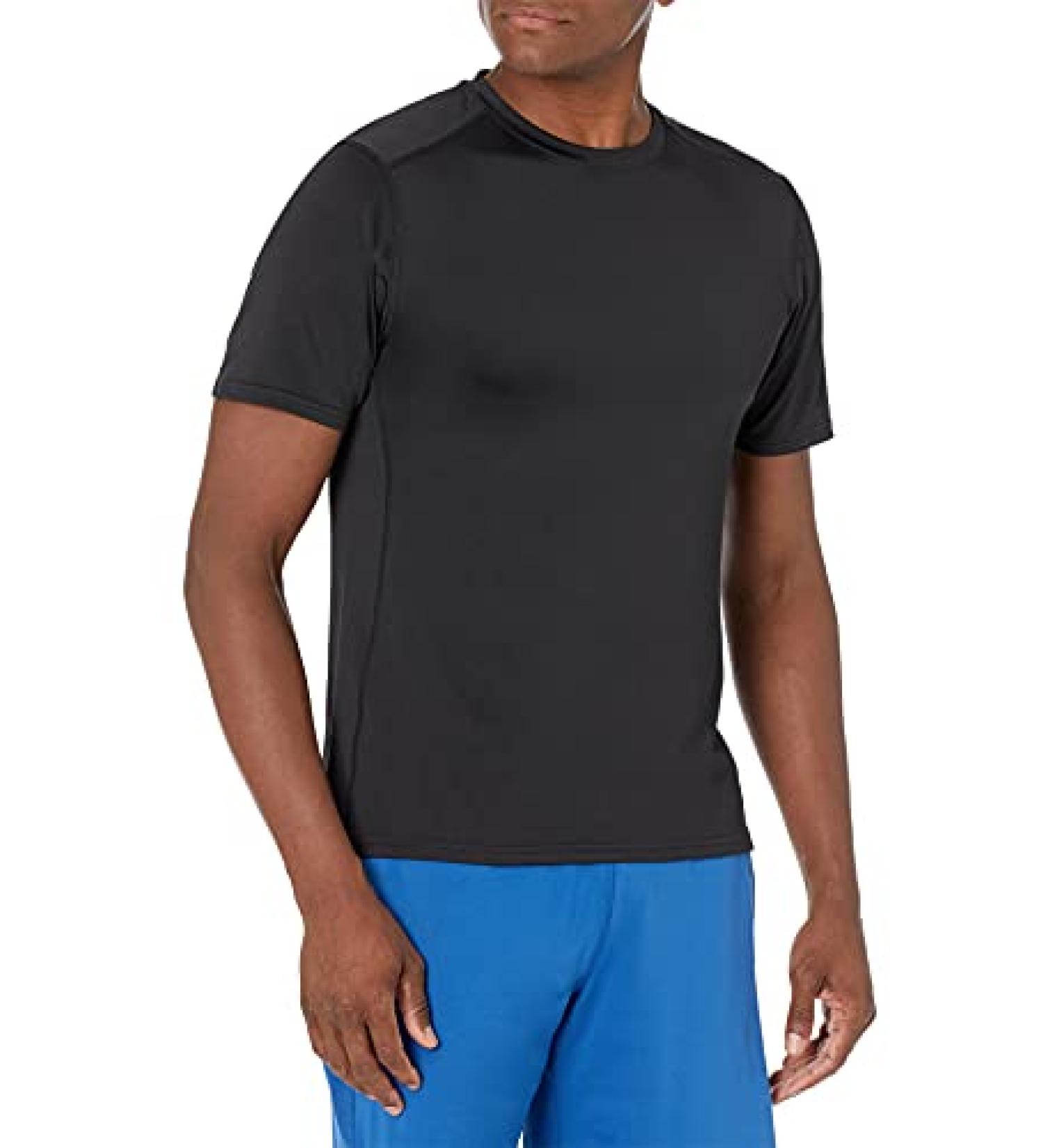 Amazon Essentials Men's Tech Stretch Short-Sleeve T-Shirt - Large, Black - Buy Online on GoSupps.com