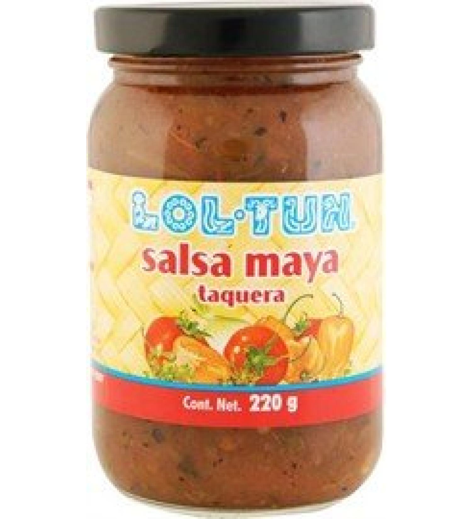 LO-TUN Red Mayan Taquera Chili Sauce - Salsa Maya Taquera Roja 220g