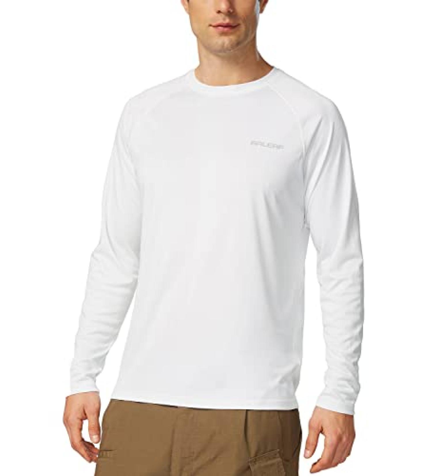 BALEAF Men's UV SPF 50+ Long Sleeve Sun Protection Shirt - 01-White XL - Buy Online on GoSupps.com