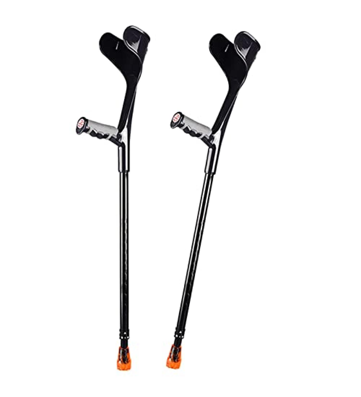1 Pair Aluminum Elbow Crutch(Open Cuff) Forearm Crutches for Adults-Height Adjustable Ergonomic Crutches for Walking with Reflective Beads(Applicable Height: 140-190CM) (Black) Innovate - Buy Online on GoSupps.com