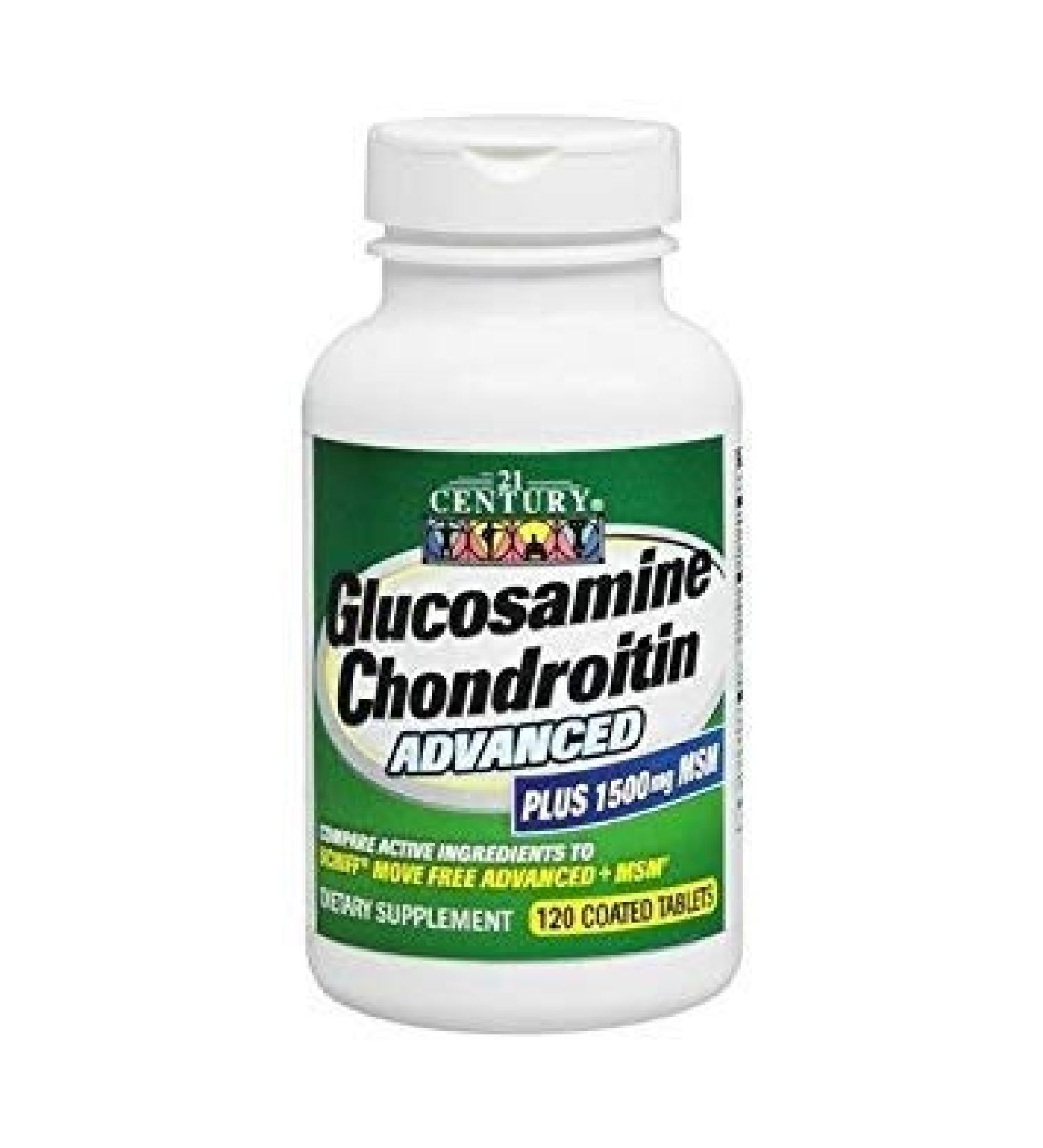 21St Century Glucosamine Chondroitin Advanced with Msm - 120 Tablets (Pack of 4)