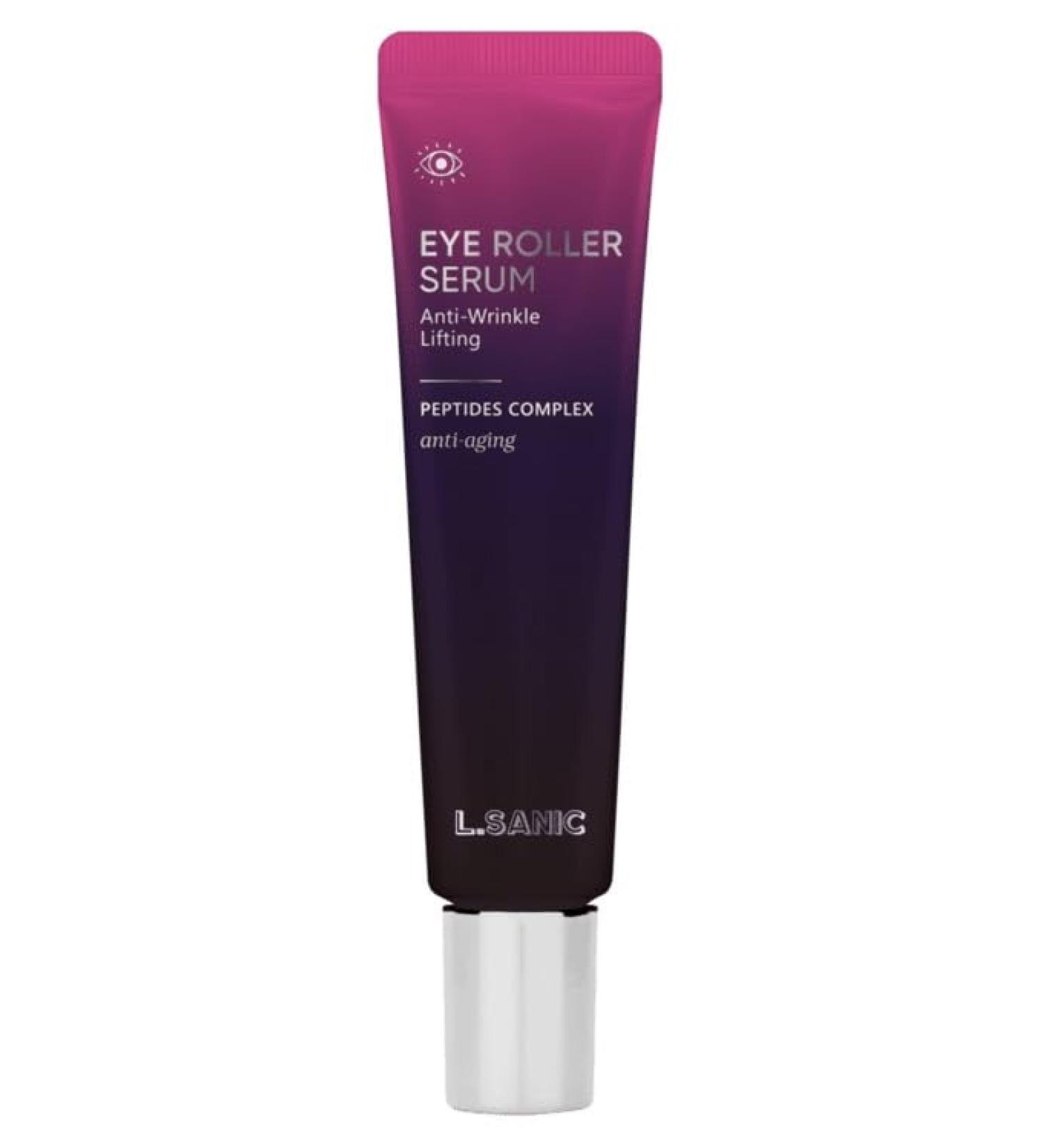 L.SANIC_Eye Serum Roller Peptide Complex Anti-Wrinkle & Lifting Firming & Hydrating Reduces Fine Lines & Puffiness Cooling Applicator with 3 Metal Balls 25ml - Buy Online on GoSupps.com