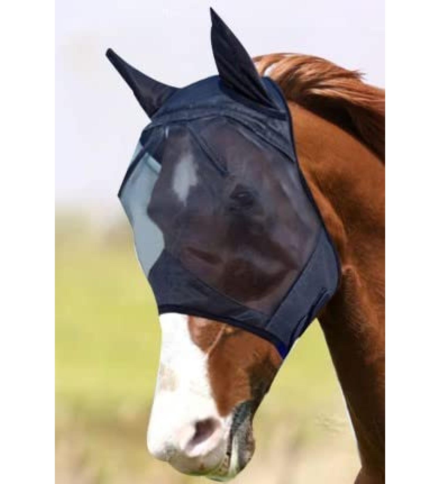 Horse Fly Mask Standard with Ears with Comfort Fleece padding UV Protection for horse Breathable(Cob Pony Full) Mesh Cob (M) Black - Buy Online on GoSupps.com