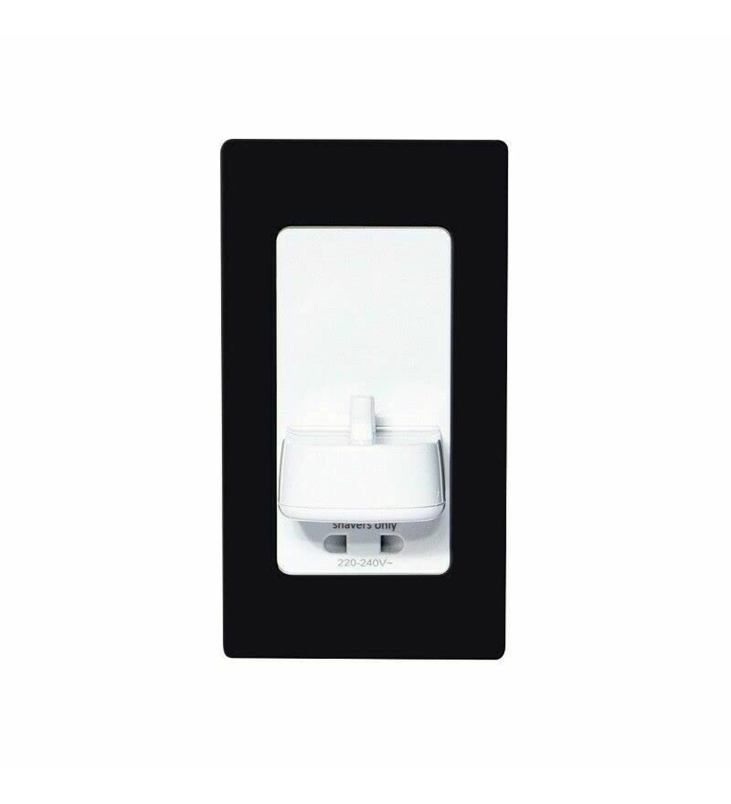 In-Wall Electrical Toothbrush Charger with Shaver Socket - PV12BLK BLACK