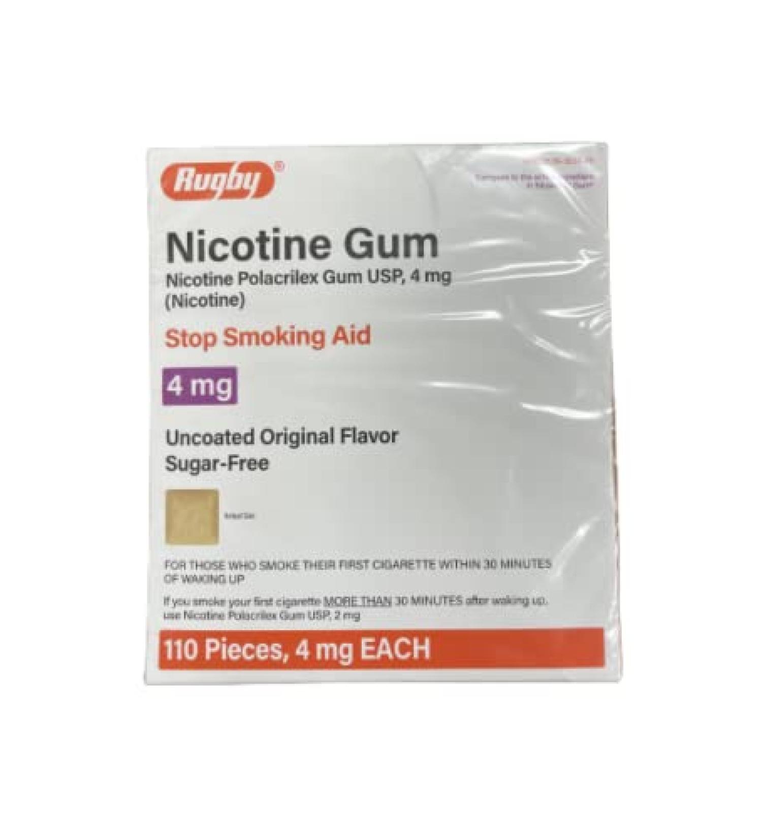 Rugby Sugar-Free Nicotine Gum 4MG - Original - 110 Pieces | Long-Lasting Freshness - Buy Online on GoSupps.com