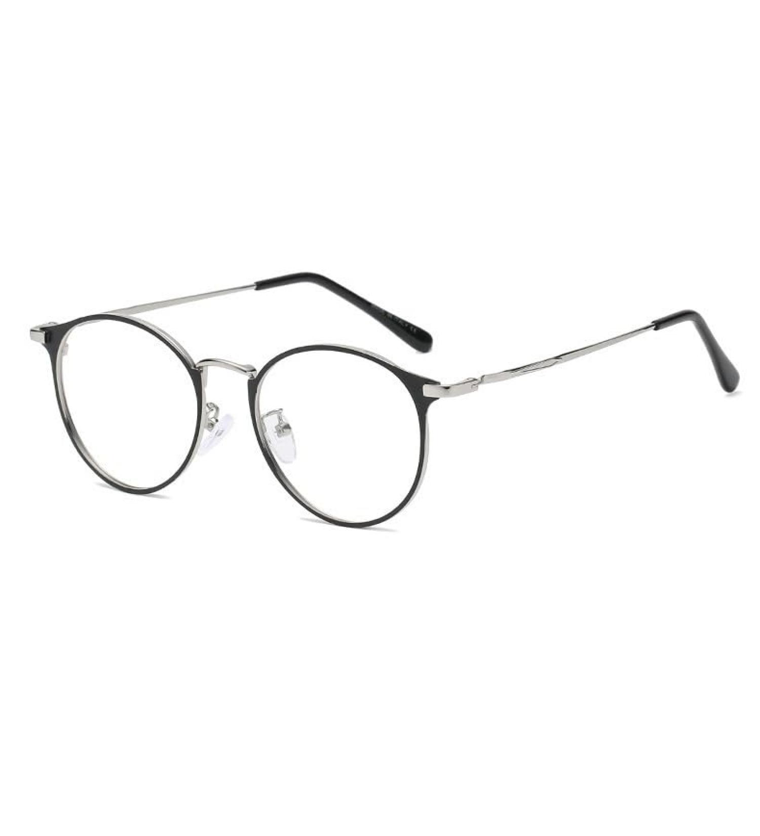 Shop Blue Light Blocking Round Reading Glasses | Anti Eyestrain Comfort Eyewear +100 Silver - Buy Online on GoSupps.com