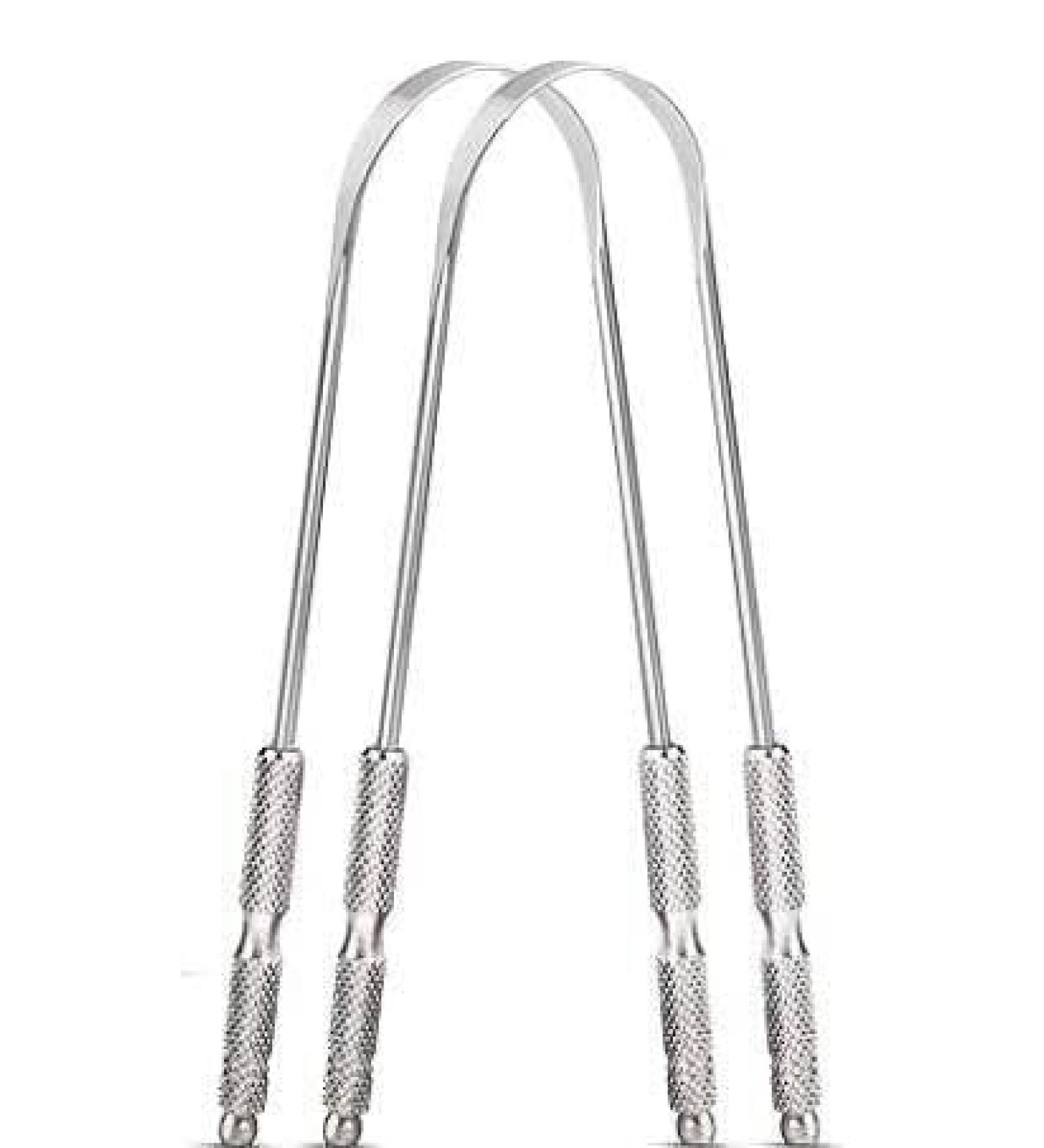 Buy Stainless Steel Tongue Scraper for Adults | Natural Oral Care - Fresh Breath | 2 Pieces Pack - International Shipping - Buy Online on GoSupps.com