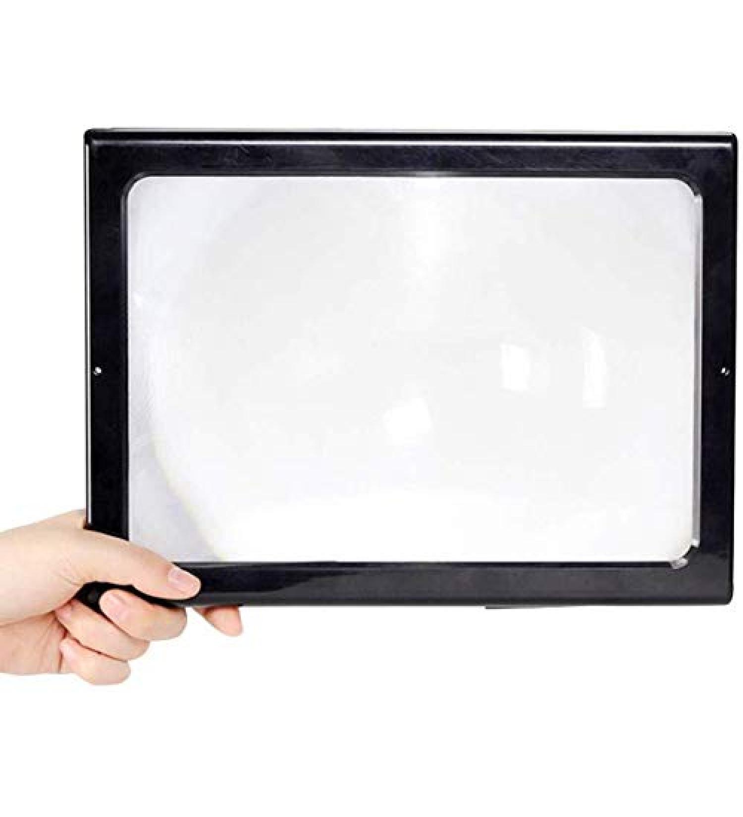 Screen Magnifier Large LED Reading Magnifier Magnifying Desktop Chest with 3 Elderly Large Rectangular Lens A4 Full Page Reader 205 * 273 * 98 mm Magnifier with LED Light - Buy Online on GoSupps.com