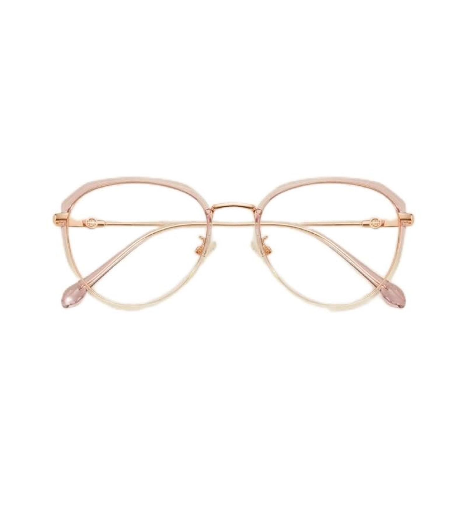 Newada Round Retro Reading Glasses for Women - Oval HD Flat Light Mirror Metal - Comfortable Blue Light Blocking - Purple Color +2.00 - Buy Online on GoSupps.com