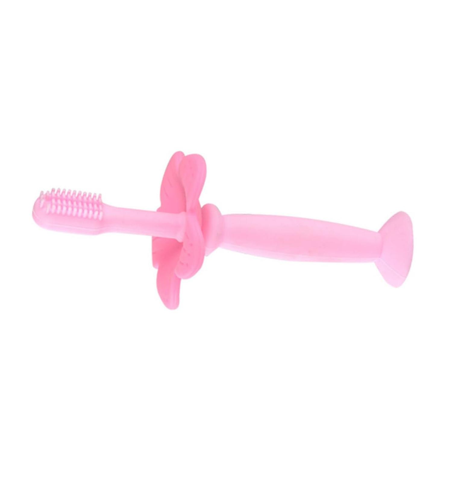 Homsfou Children's Toothbrush - All-Round Baby Toothbrush with Mesh Protection Soft Bristles Pink - 1 Pack - Buy Online on GoSupps.com