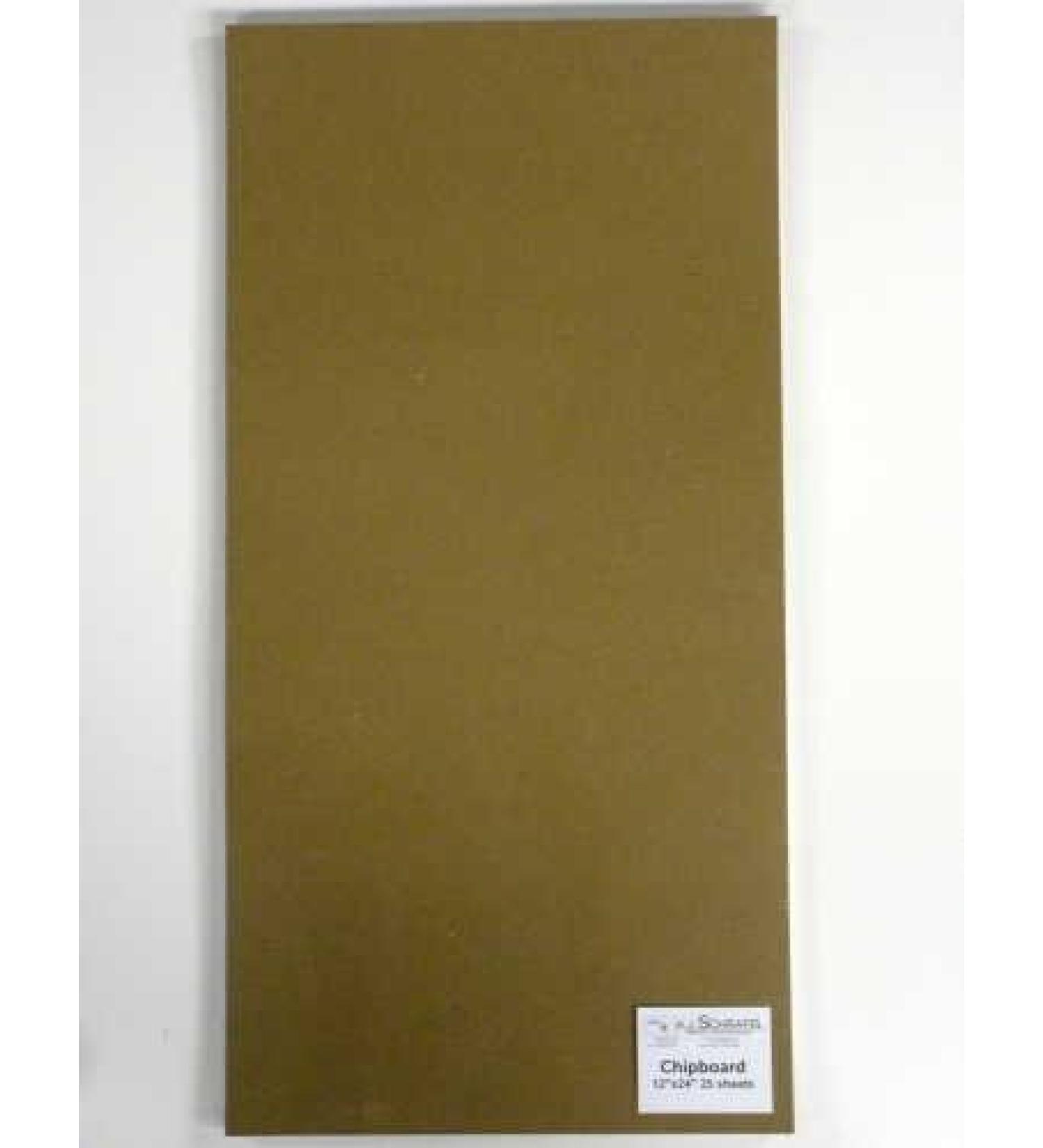 SPC Light Chipboard Sheets 12 x 24 Inches, 25 per Package (Tan-Chip-12-24) , Brown