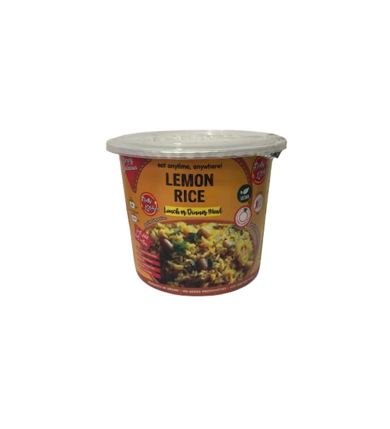 Delhi Kitchen Instant Lemon Rice | Vegan | 204g (68g x pack of 3)