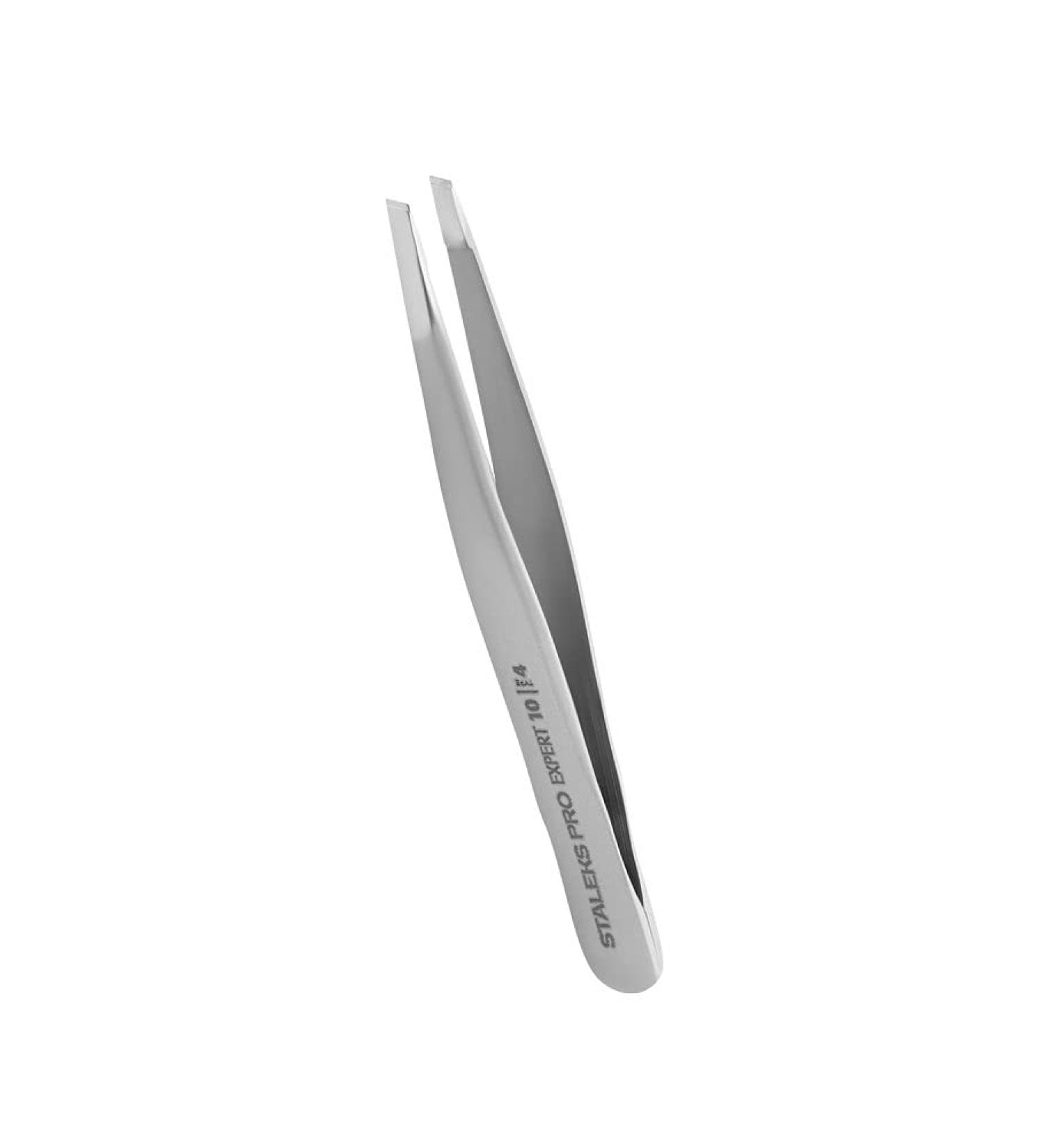 STALEKS PRO Type 4 Slant Tip Tweezers - Surgical Stainless Steel - Precision Eyebrow Tool for Experts & Professionals - Buy Online on GoSupps.com