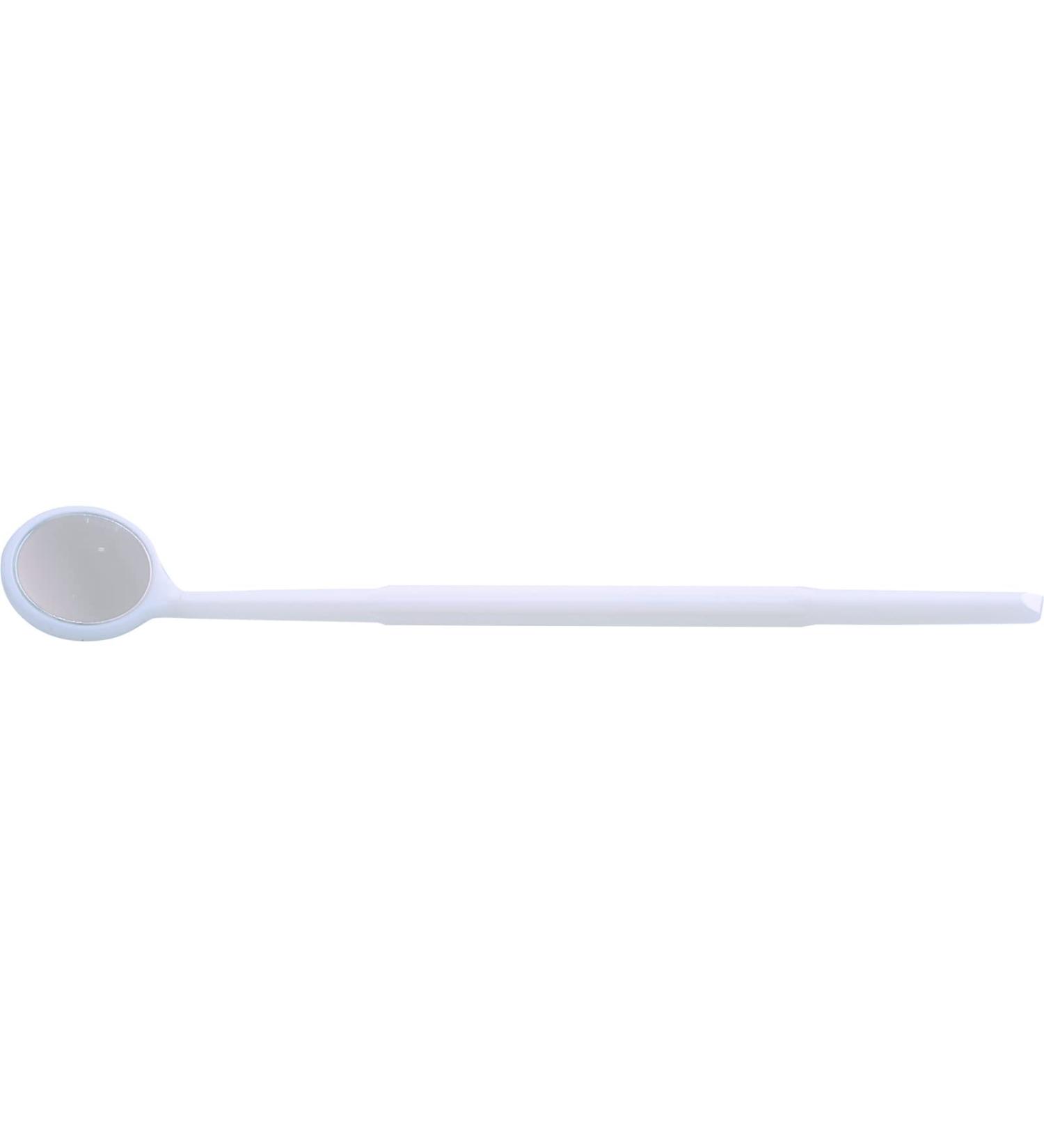 wellsamed Premium examination mirror disposable mouth mirror with real glass dental mirror for home use 1 piece white