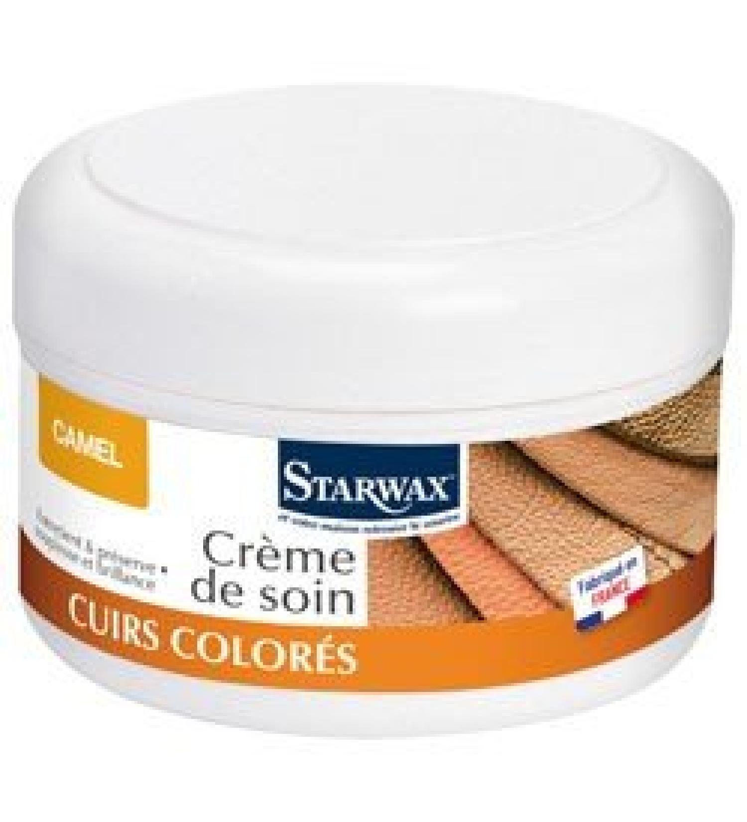 STARWAX - Colored Leather Care Cream - Nourishes, Preserves Suppleness and Shine - Deeply Hydrates - Revives the Color - Camel Color - Made in France - 150ml