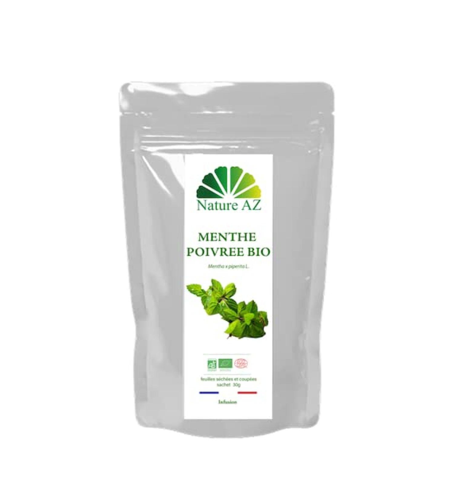 ORGANIC PEPPER MINT | Herbal Tea Infusion | Whole Leaves 30g | Digestion | Anti-inflammatory | Made in Occitania | Nature AZ - Buy Online on GoSupps.com
