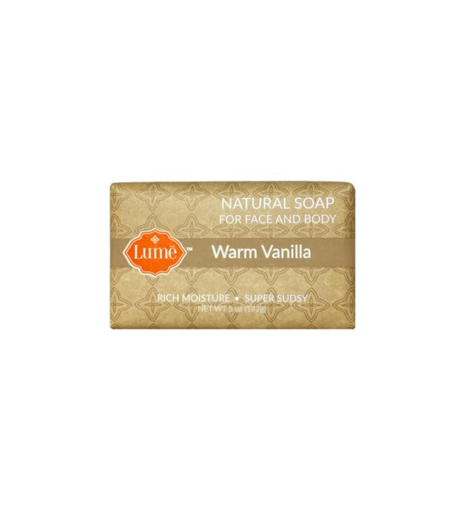 Lume Hypoallergenic Soap for Face and Body - Paraben, Phthalate, and Dye-Free - Safe for Sensitive Skin - Warm Vanilla Scent - Single Bar - Buy Online on GoSupps.com