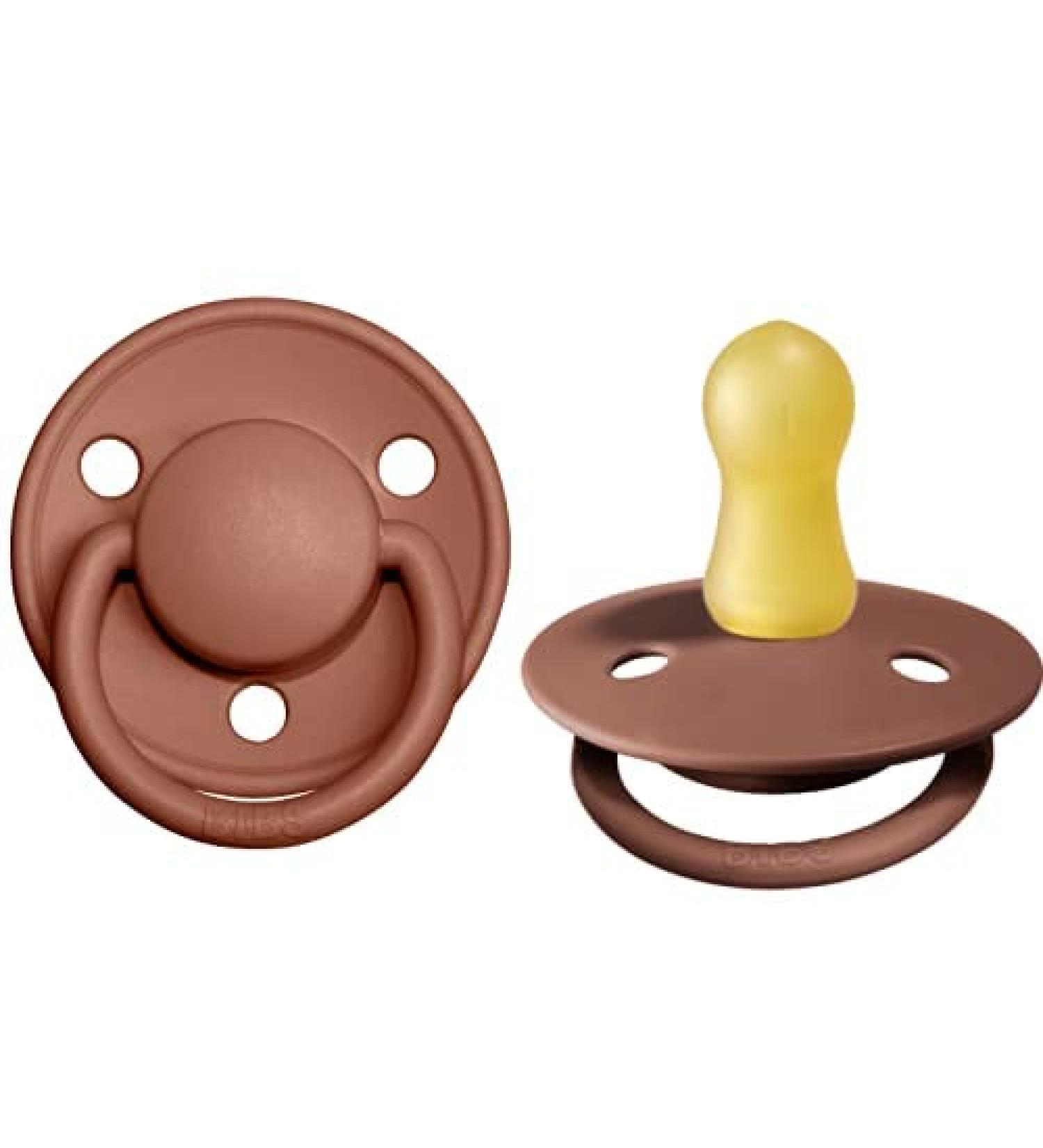 BIBS Pacifiers - De Lux Collection | BPA-Free Baby Pacifier | Made in Denmark | Set of 2 Woodchuck Color Premium Soothers | Size 0-6 Months - Buy Online on GoSupps.com