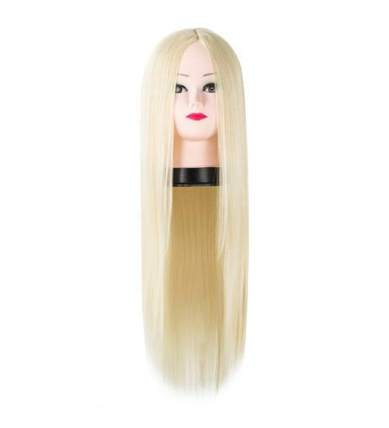 Lfmdjf Synthetic Brown Wig Heat Resistant Fiber Middle Part Long Straight 26 Inches Hair Costume Blonde Hairpiece 26inches P27/613 Blonde