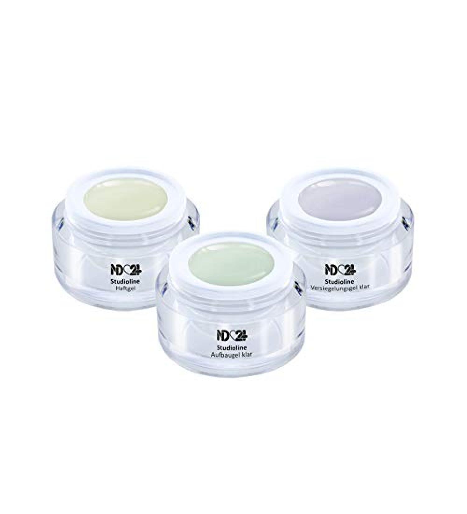 Studioline Gel Set - Premium Adhesive Builder & Sealing Gel (3 x 5ml) - Made in Germany for Perfect Nails - International Shipping Available - Buy Online on GoSupps.com