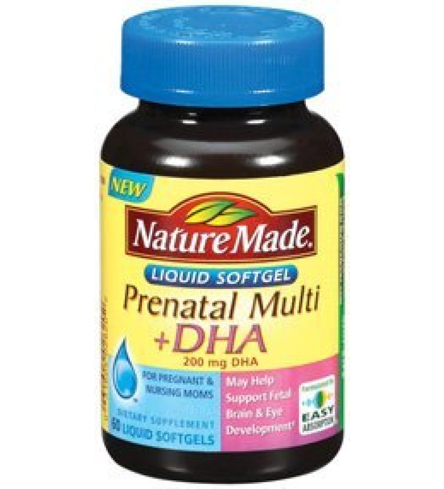 Nature Made Prenatal + DHA 200 mg Multivitamin Softgels 60 Ct
