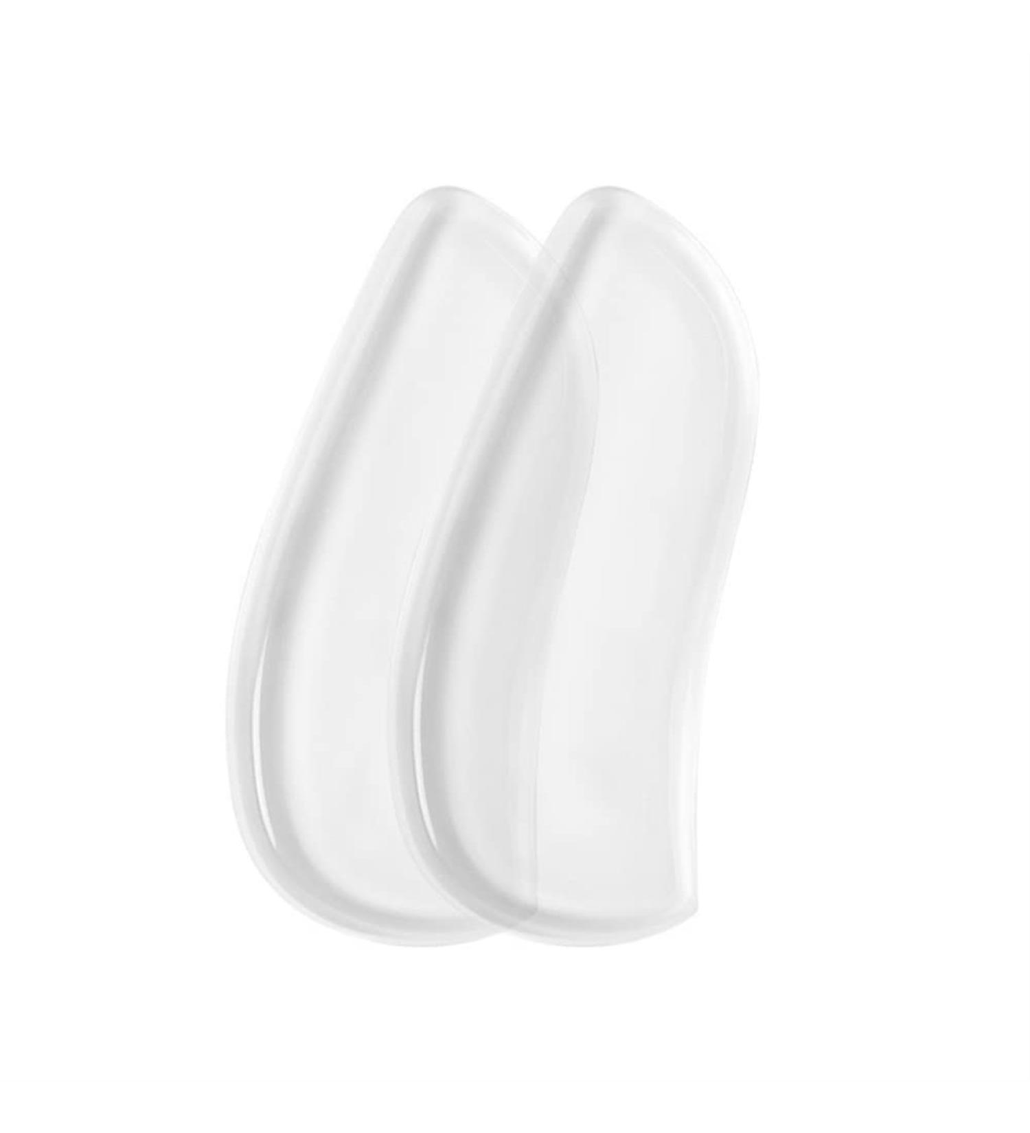 Heal Pain with Premium Gel Heel Cups | Self-Adhesive Orthotic Inserts for Heel Spurs - Medium Clear - Buy Online on GoSupps.com