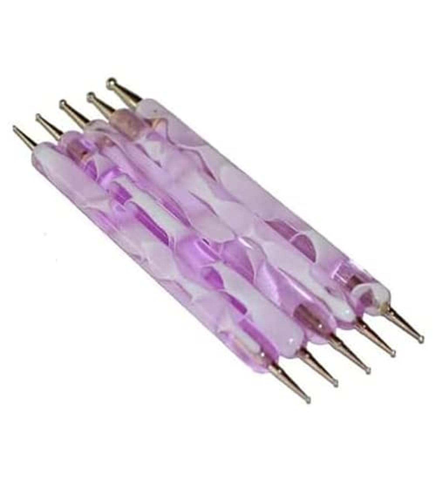 HARD-N-DISCOUNT Dotting Tool Spot Swirl Manicure Nail Art Pink - 5 different sizes and 10 possible points