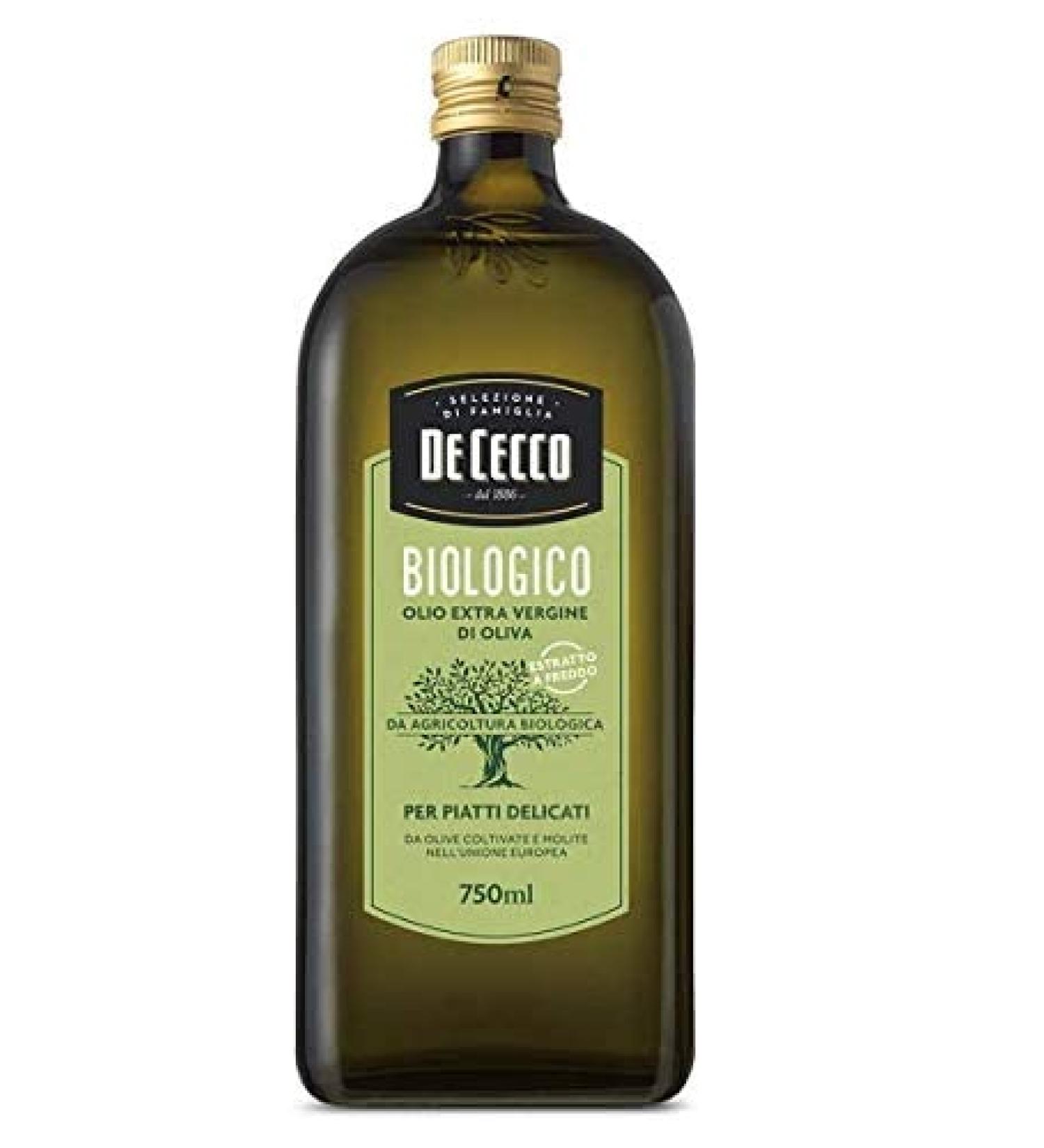 De Cecco Biologico Olio Extra Vergine Di Oliva Extra Virgin Olive Oil for Delicate Dishes 750ml - Buy Online on GoSupps.com