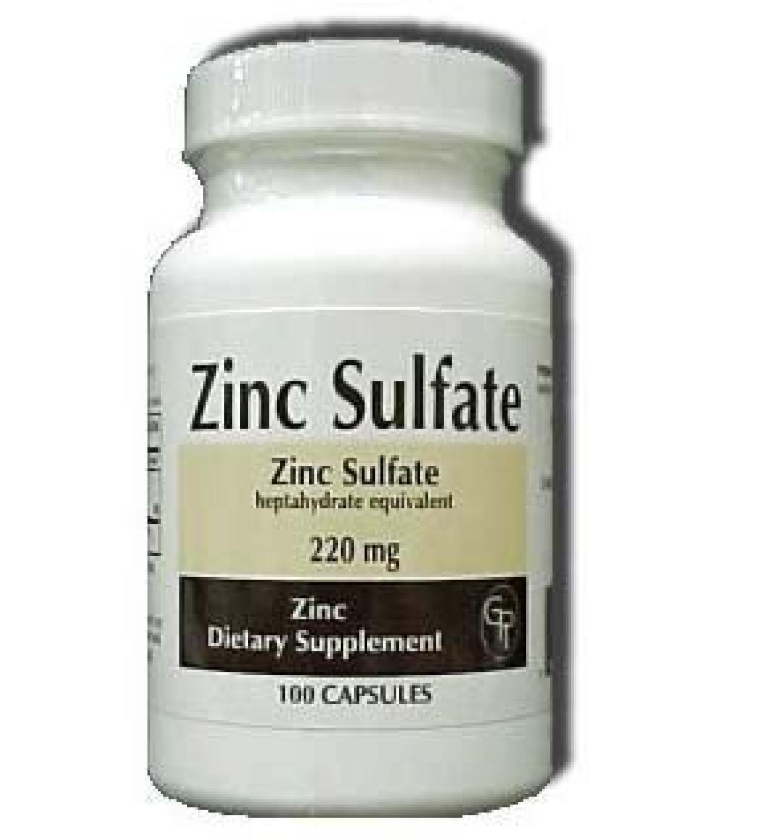 Zinc Sulfate heptahydrate equivalent 220Mg Capsules - 100 each