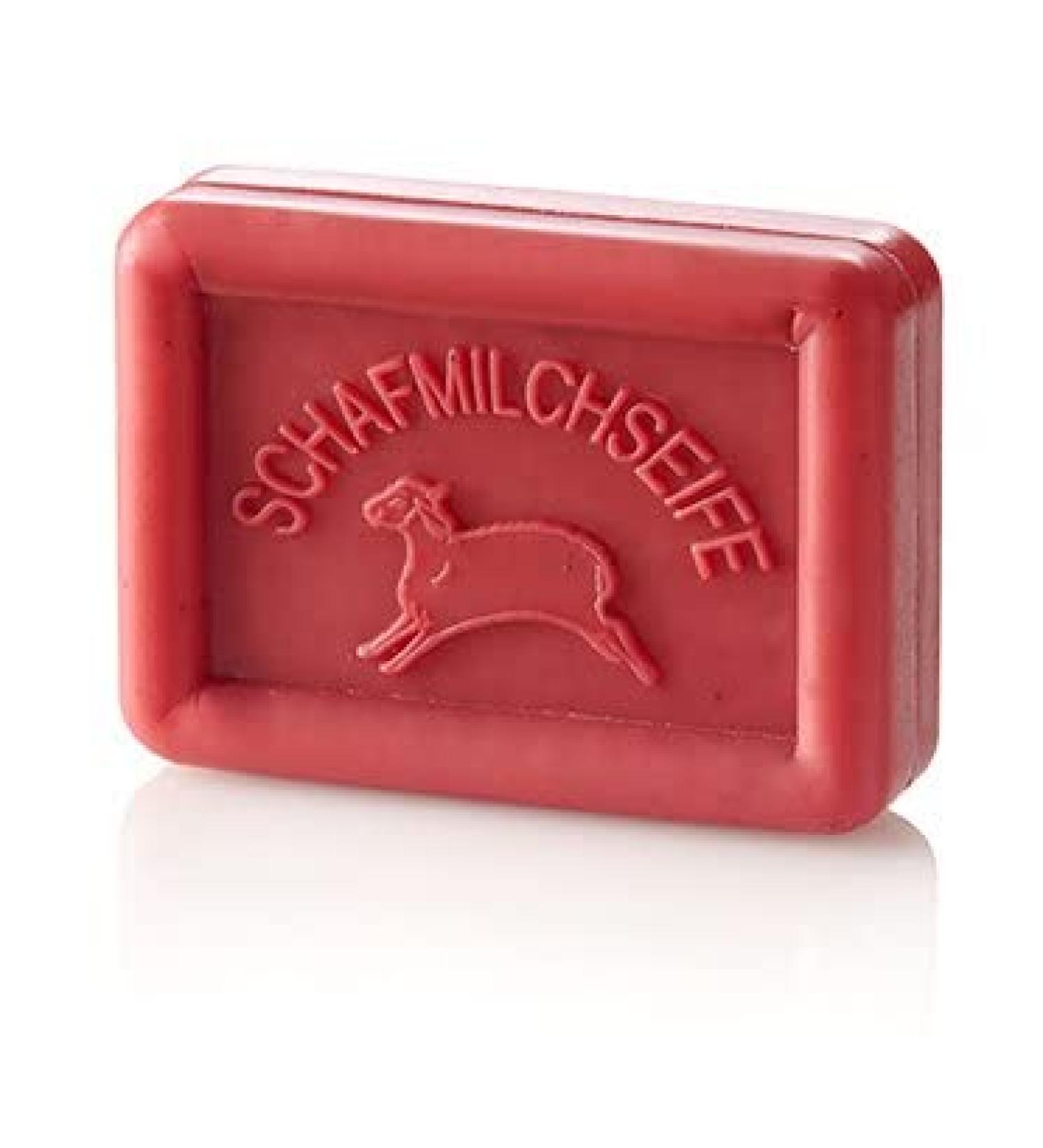 12fadenline OVIS Sheep Milk Soap 100g - Pomegranate - Cleaning and maintenance with sheep milk in paper packaging / Zero waste without microplastic or mineral oil