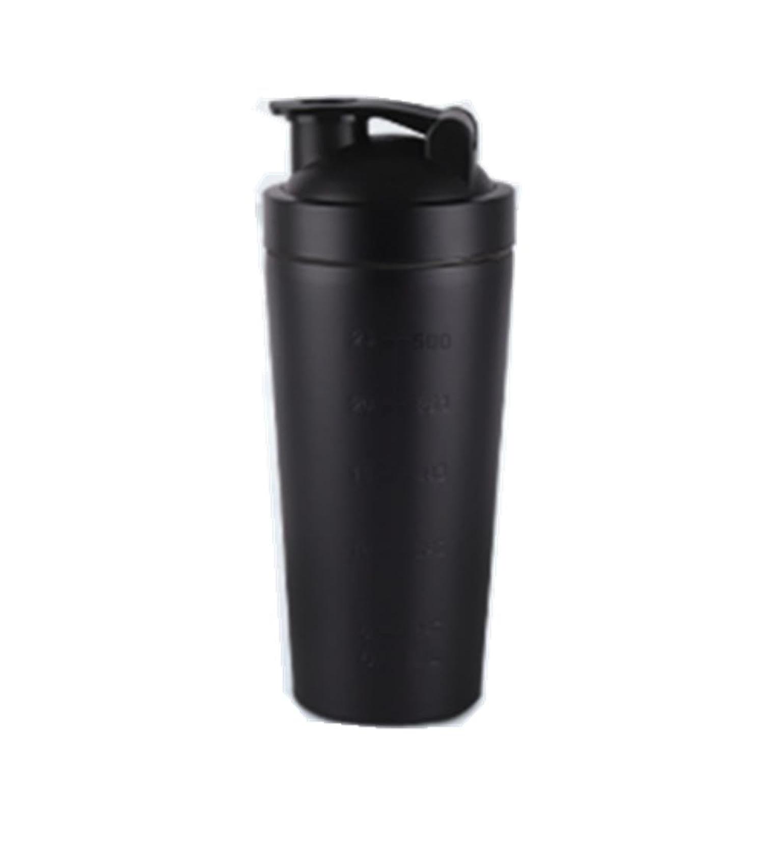 Soynogya Stainless Steel Protein Shaker 500ml - Durable Black Sports & Fitness Shake Bottle for Egg White & Protein Mix - Buy Online on GoSupps.com