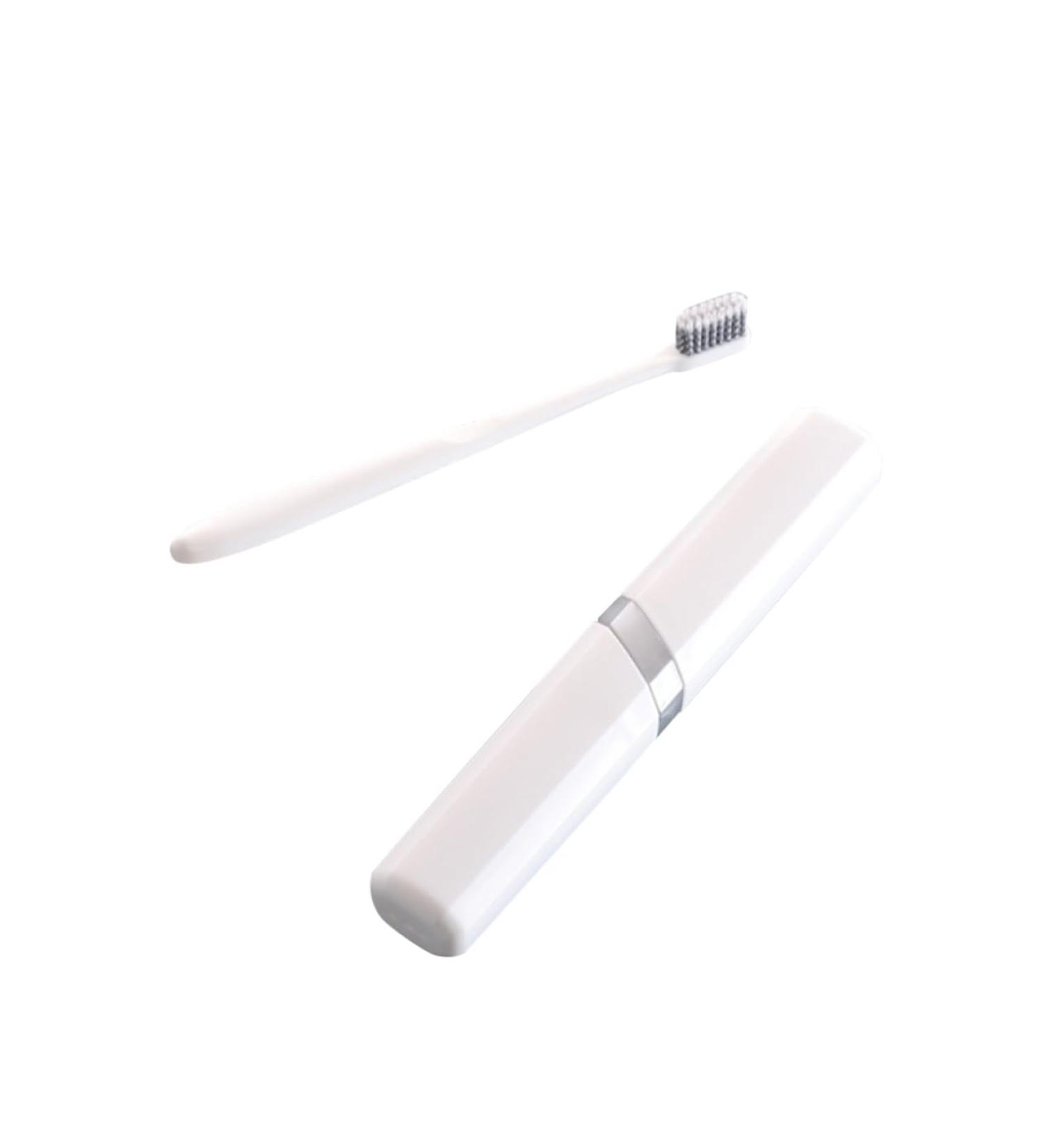 Mobestech Travel Toothbrush Set - Manual Toothbrush Holder & Case for On-the-Go Travel | White PP Protective Storage Box - Buy Online on GoSupps.com