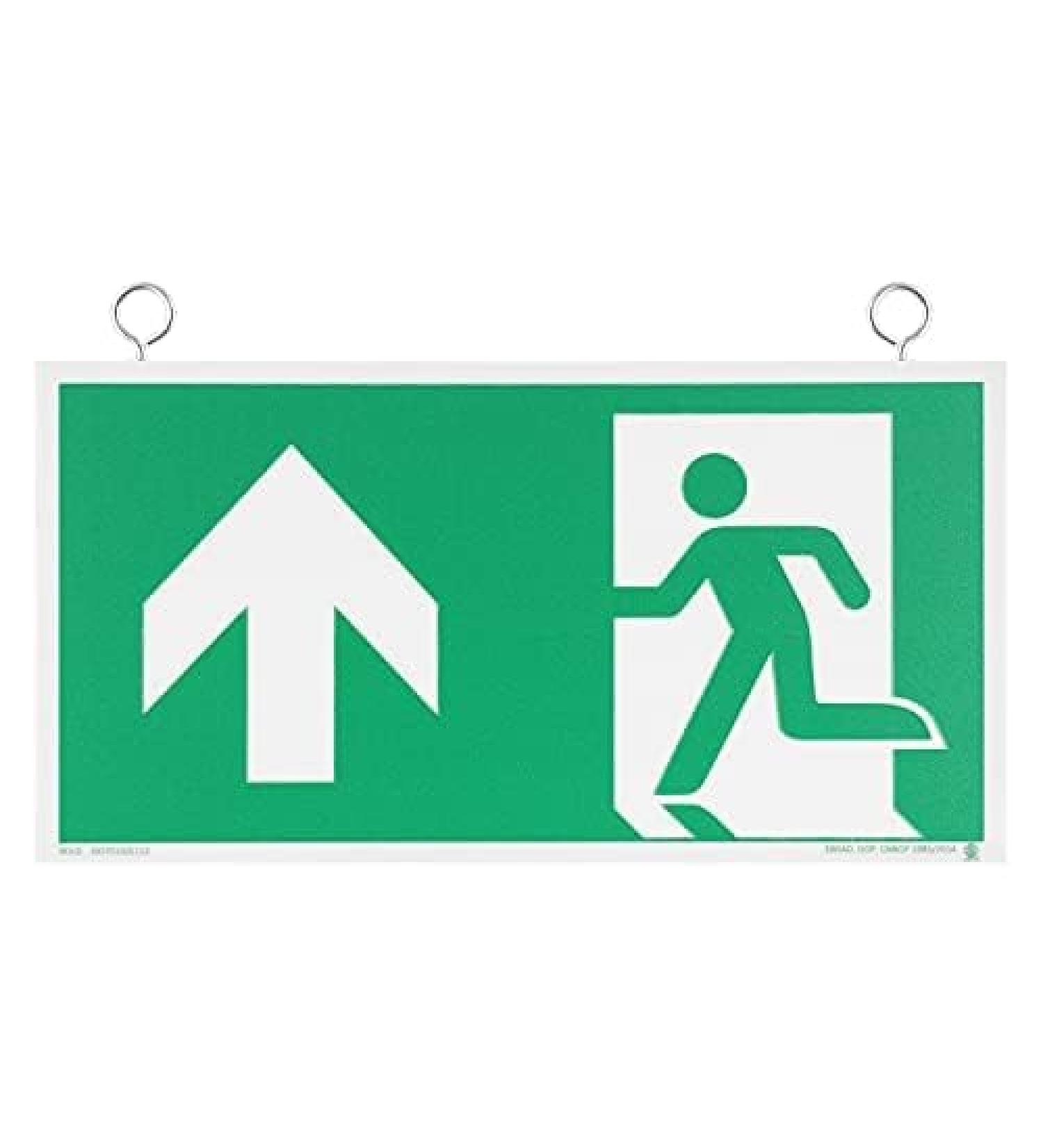 Notlok Safety Work Emergency Exit Sign - DIN EN ISO 7010 Compliant Fluorescent PVC 30 x 15 cm Includes Assembly Set - Ideal for International Shipping - Buy Online on GoSupps.com