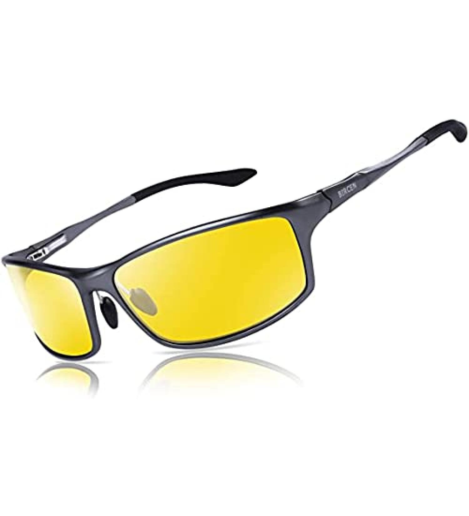Bircen Night Vision Glasses for Driving - HD Anti Glare Al-Mg Frame for Men and Women - Buy Online on GoSupps.com