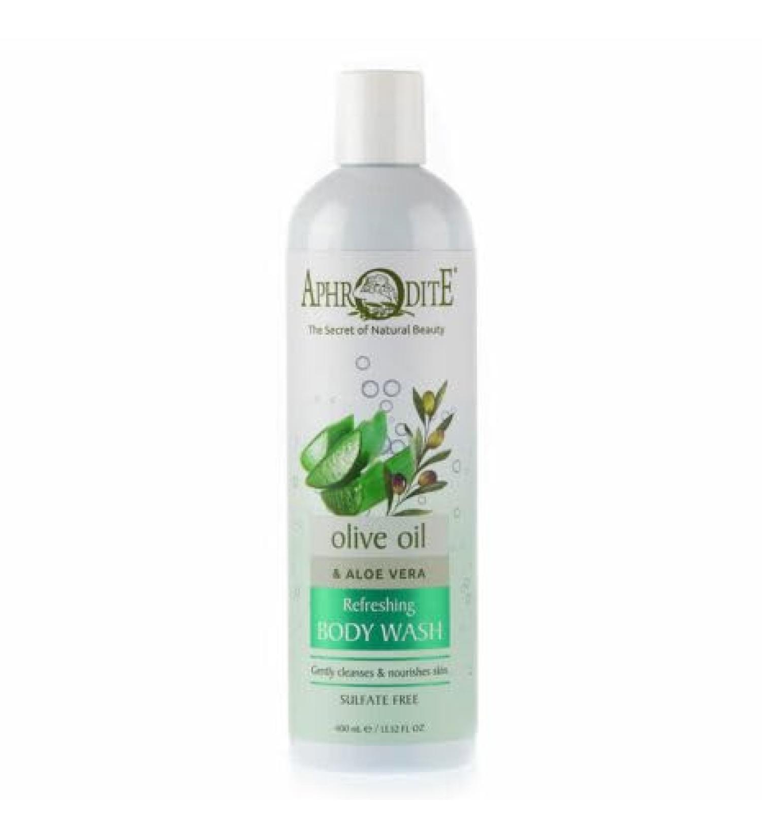 Aphrodite Refreshing Body Wash with Aloe Vera and Olive Oil 13.5 fl oz