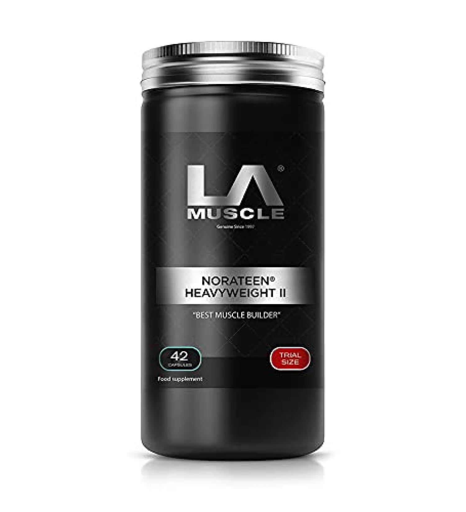 LA Muscle Norateen Heavyweight II Trial (42 Tablets - 2 Pack) | Muscle Builder Tablets | Natural Testosterone Booster | Suitable for Vegans Halal Trust Certified GM Free - Buy Online on GoSupps.com