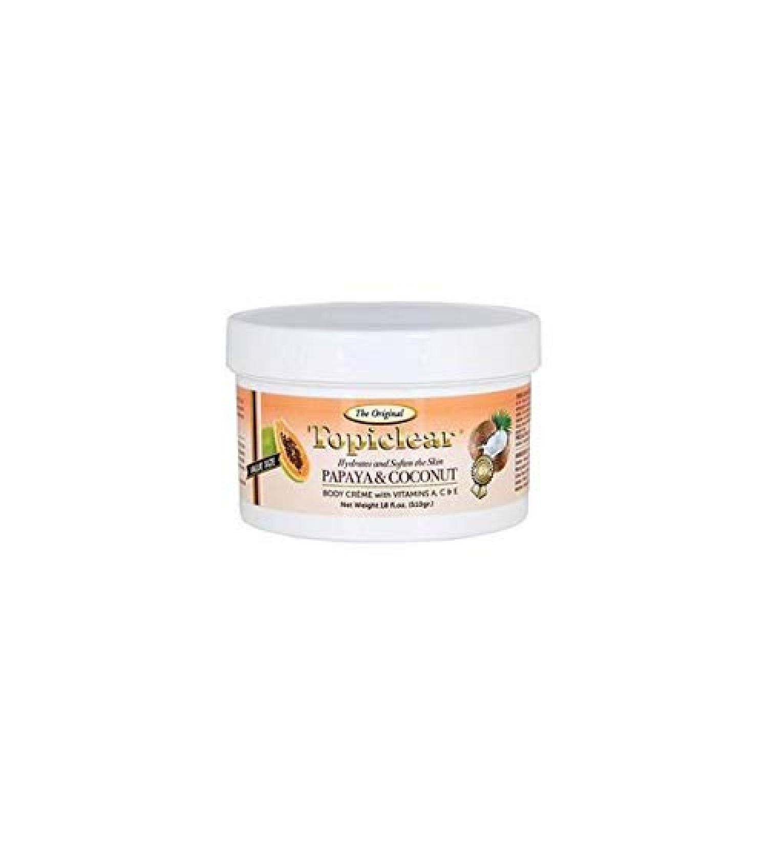 Topiclear Papaya & Coconut Body Cream 18 Oz