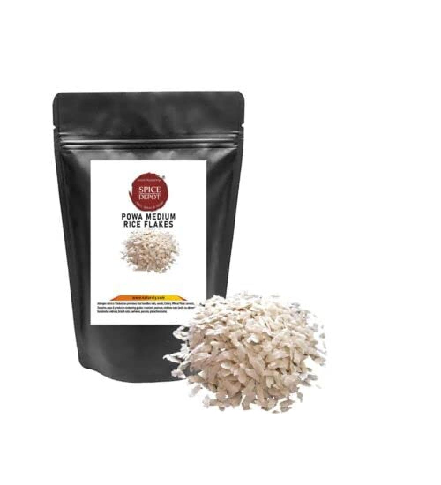 Spice Depot Powa | Poha | Rice Flakes Medium | Flattened Rice Premium Quality (100 Gram) - Buy Online on GoSupps.com