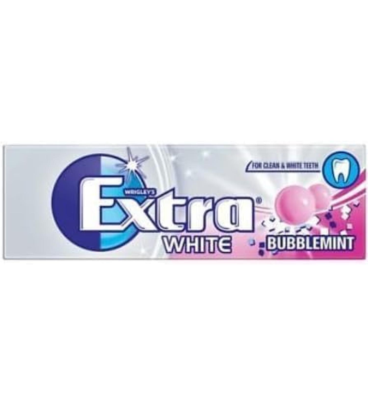 30 Pieces Wrigley's Extra Bubblemint Chewing Gum Sugar Free Helps keep Teeth Clean And Mouth Fresh