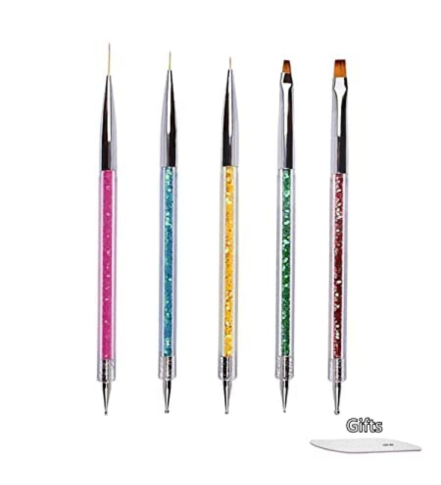 5 PCs Nail Art Brush Set | Design Liner & Dotting Pens for DIY Nail Art | Acrylic & UV Gel | International Shipping Available - Buy Online on GoSupps.com