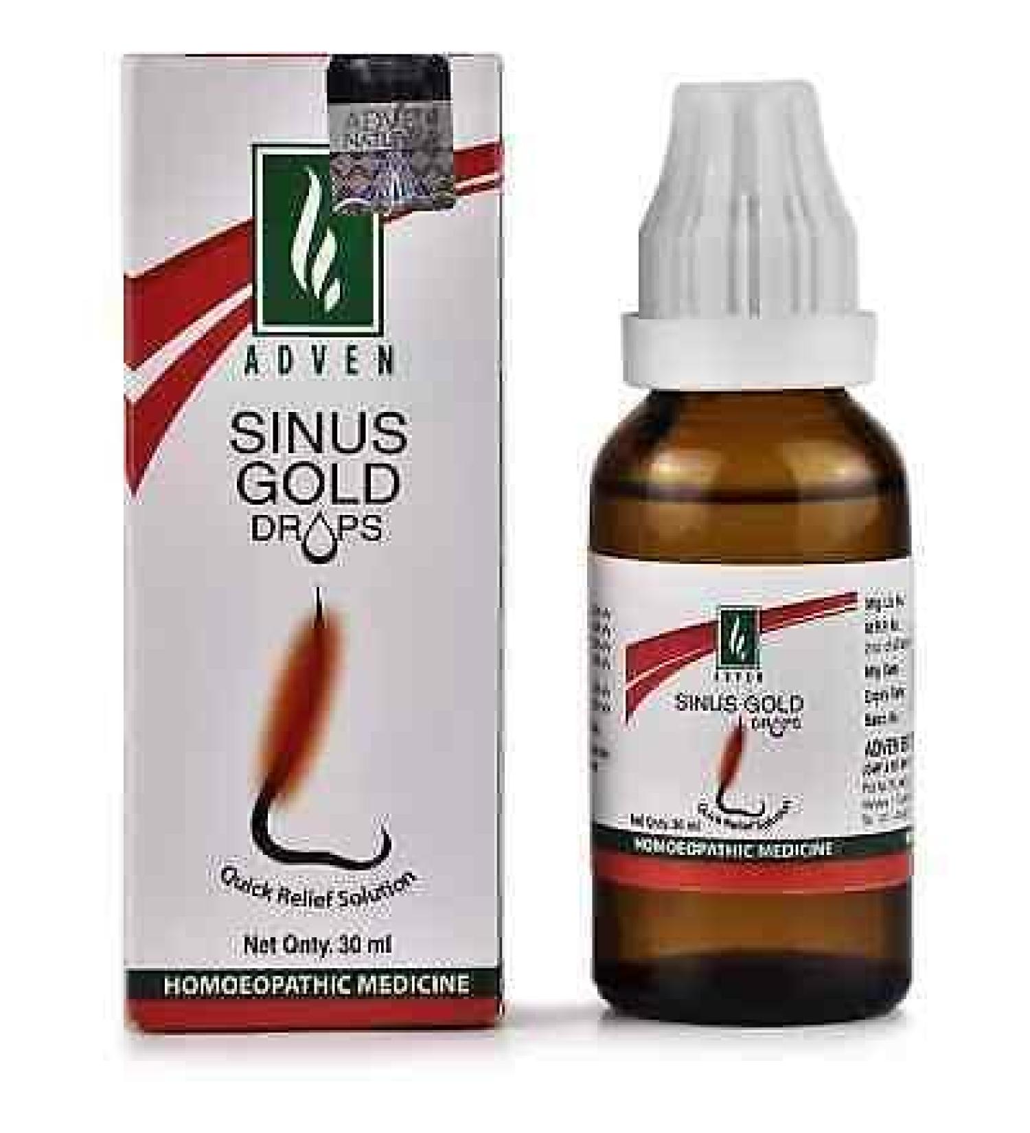 Adven Sinus Gold Drops (30ml) - Buy 1 Get Free Ujala Eye Drops - Buy Online on GoSupps.com